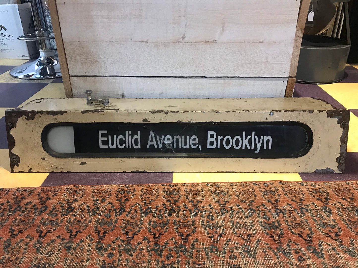 Vintage NYC Subway Roll Sign R-10 in Signbox - BK, Queens and Bronx