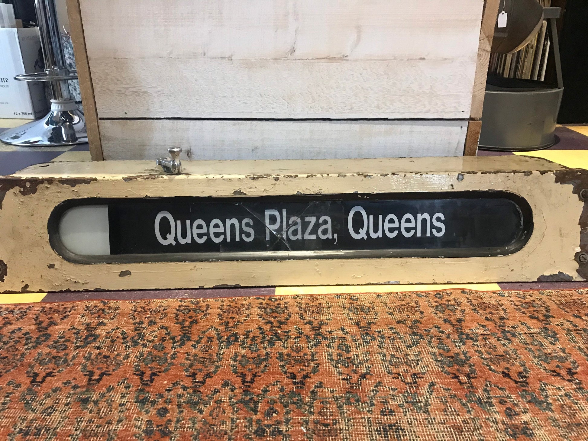 Vintage NYC Subway Roll Sign R-10 in Signbox - BK, Queens and Bronx