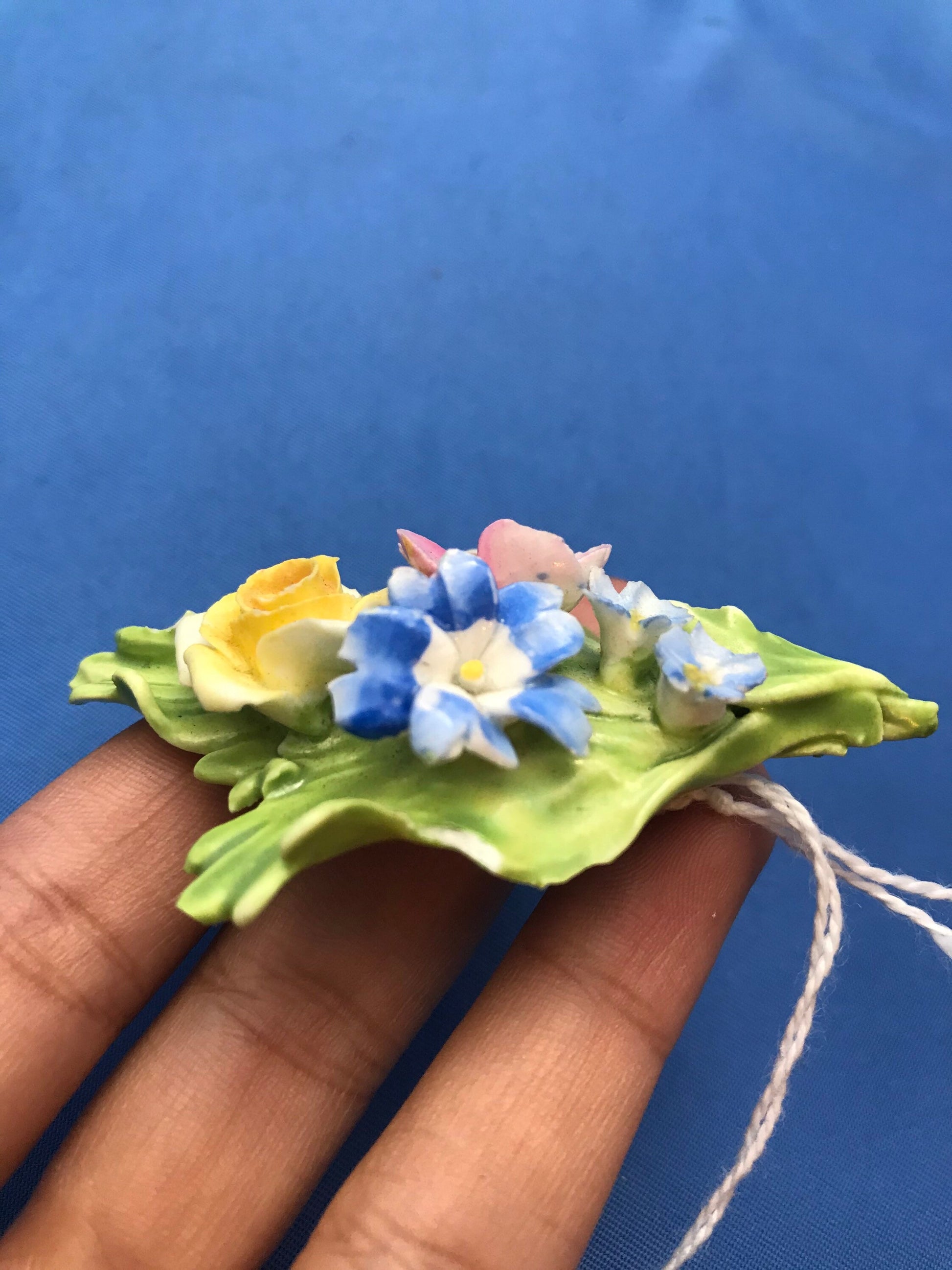 Vintage Denton China Floral Pin