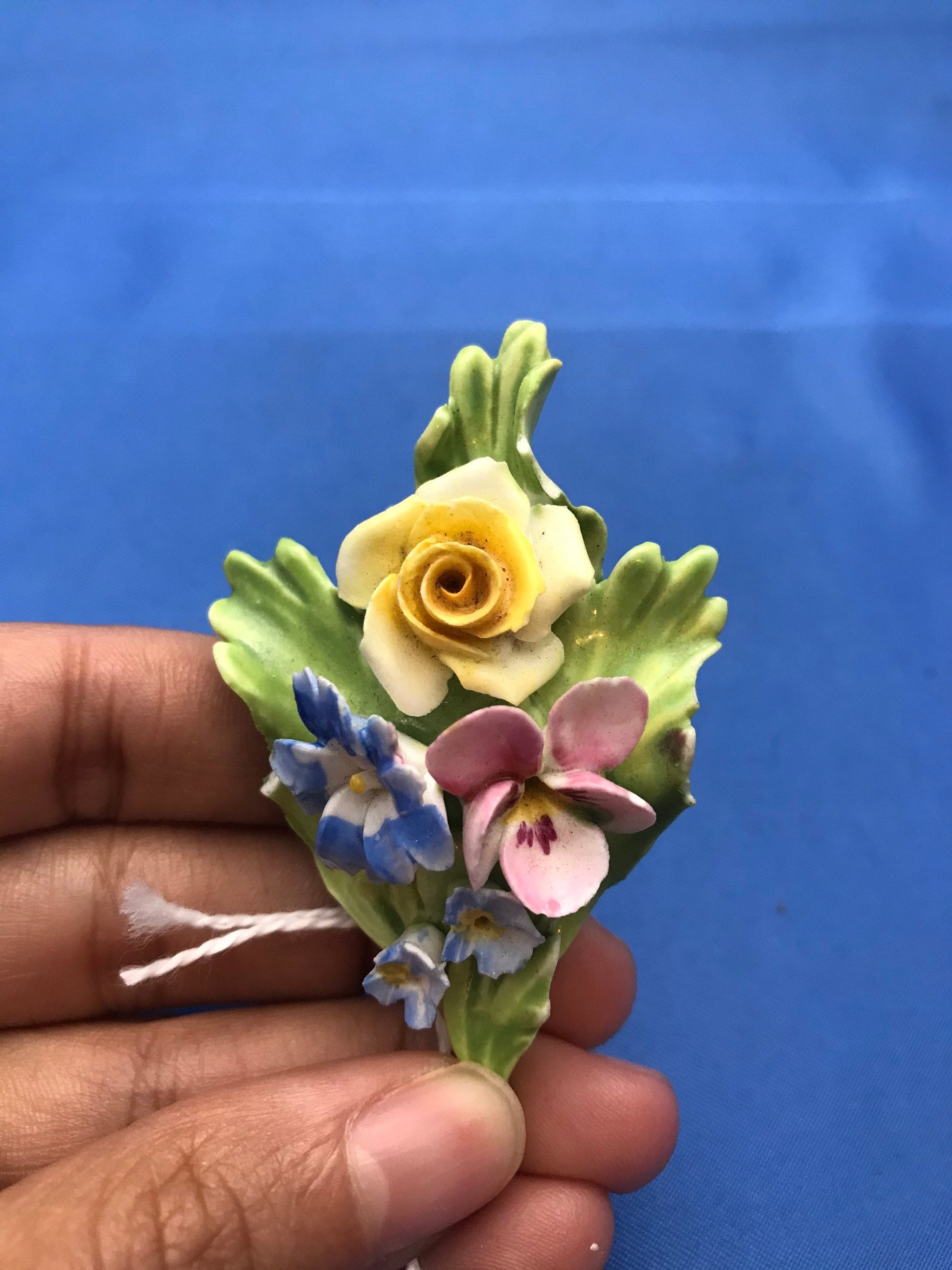 Vintage Denton China Floral Pin