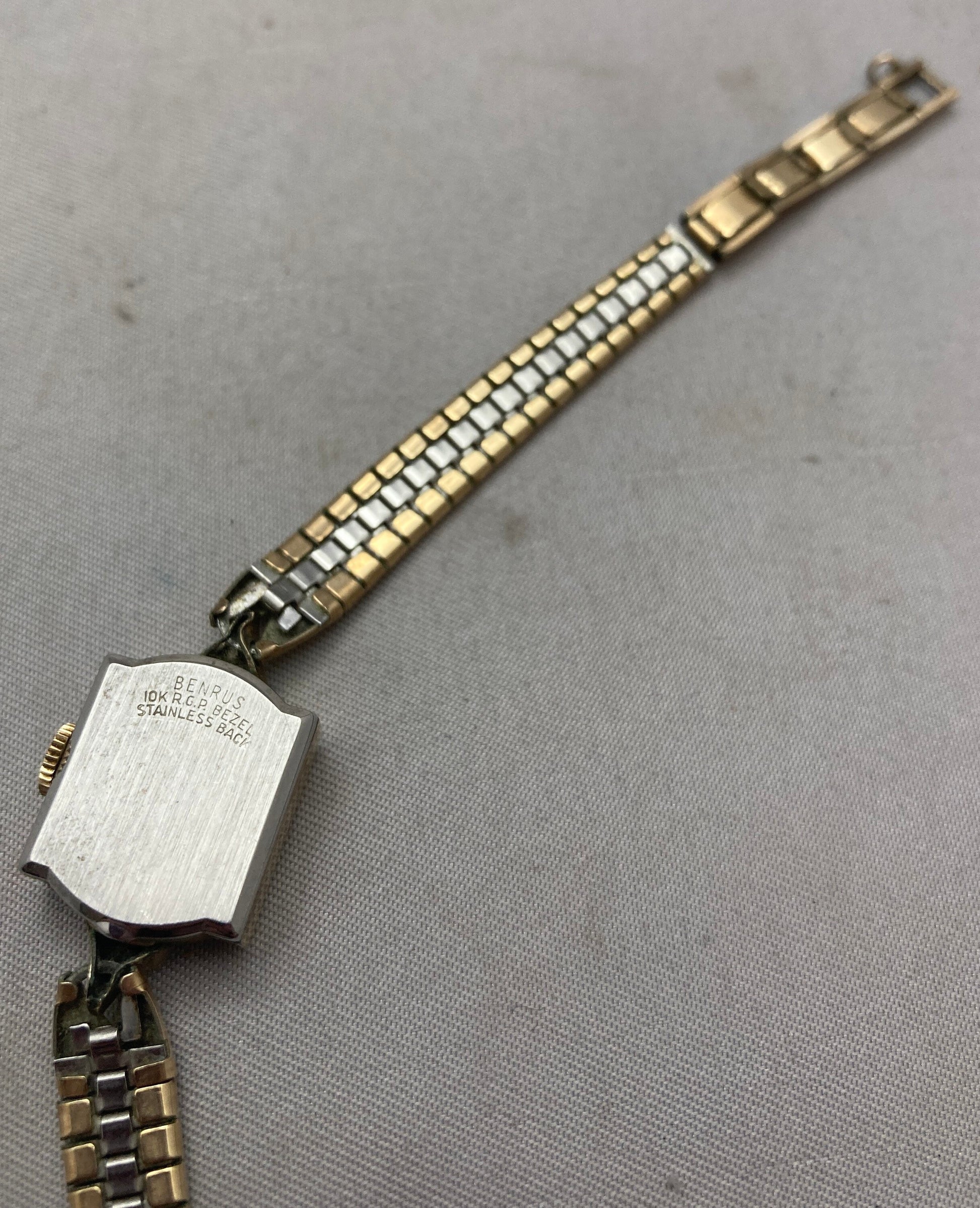 Vintage BENRUS Windup Wristwatch with 10K Yellow Gold Micro-plating