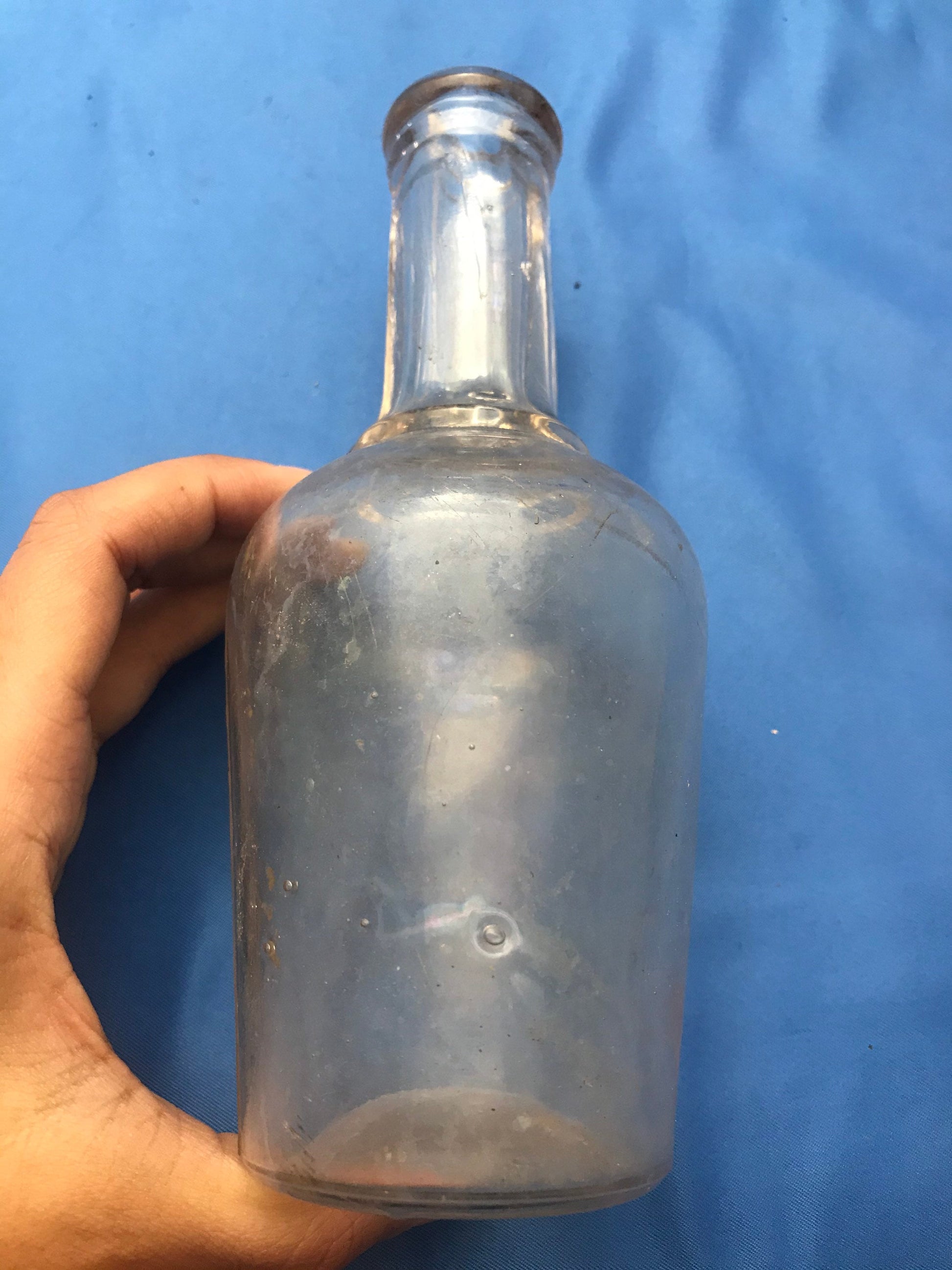 Vintage Clear Glass Apothecary Bottle