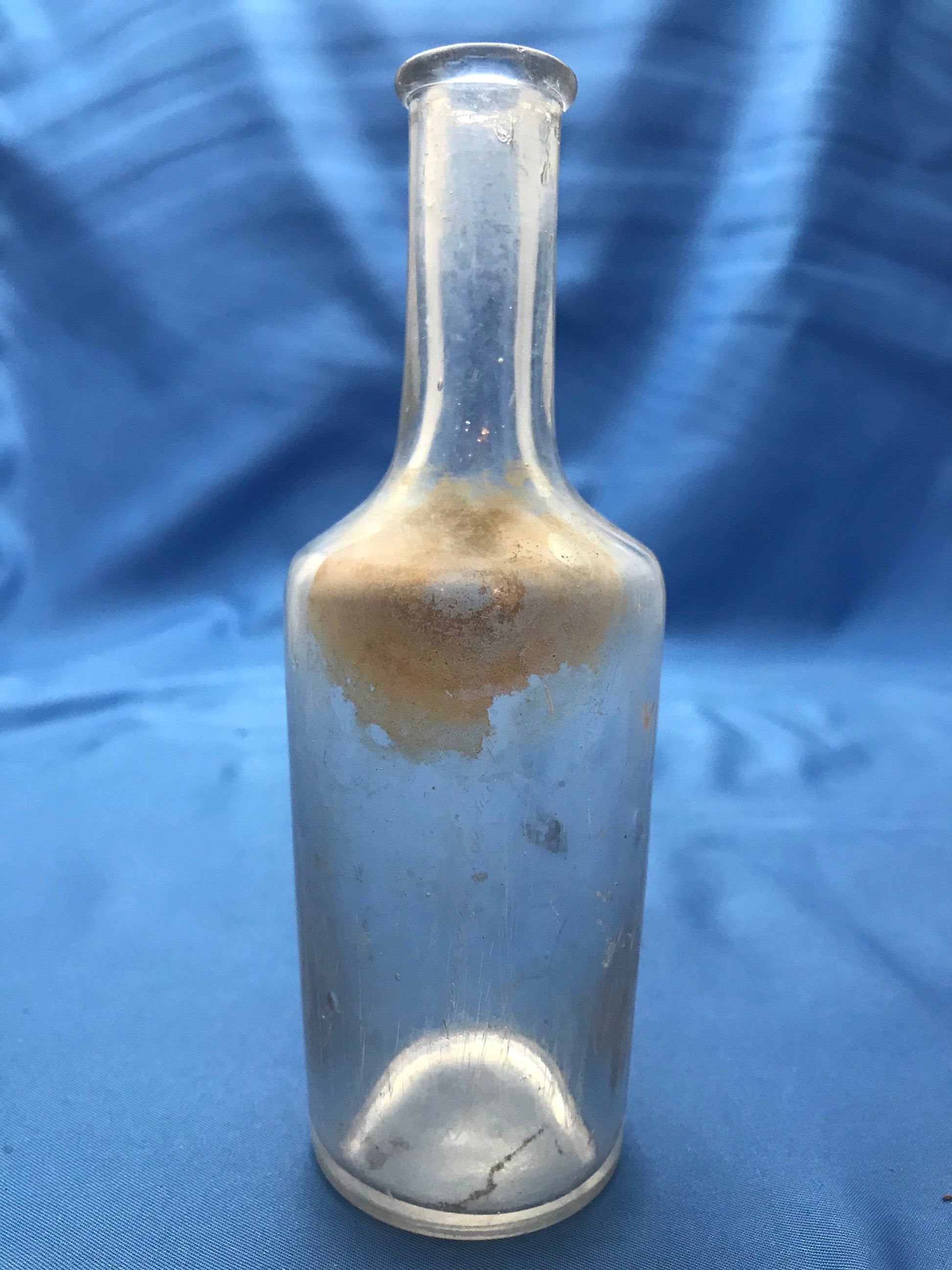 Vintage Clear Glass Apothecary Bottle - Unmarked