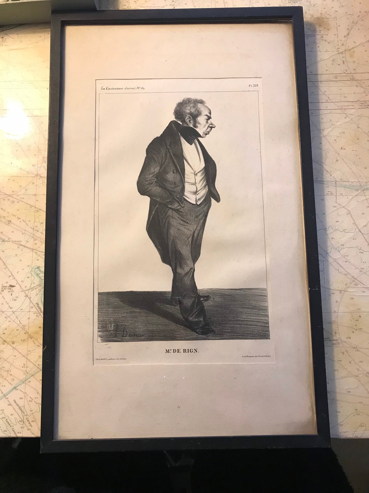 ORIGINAL Daumier H Vintage Sketch Print - Journal No.159