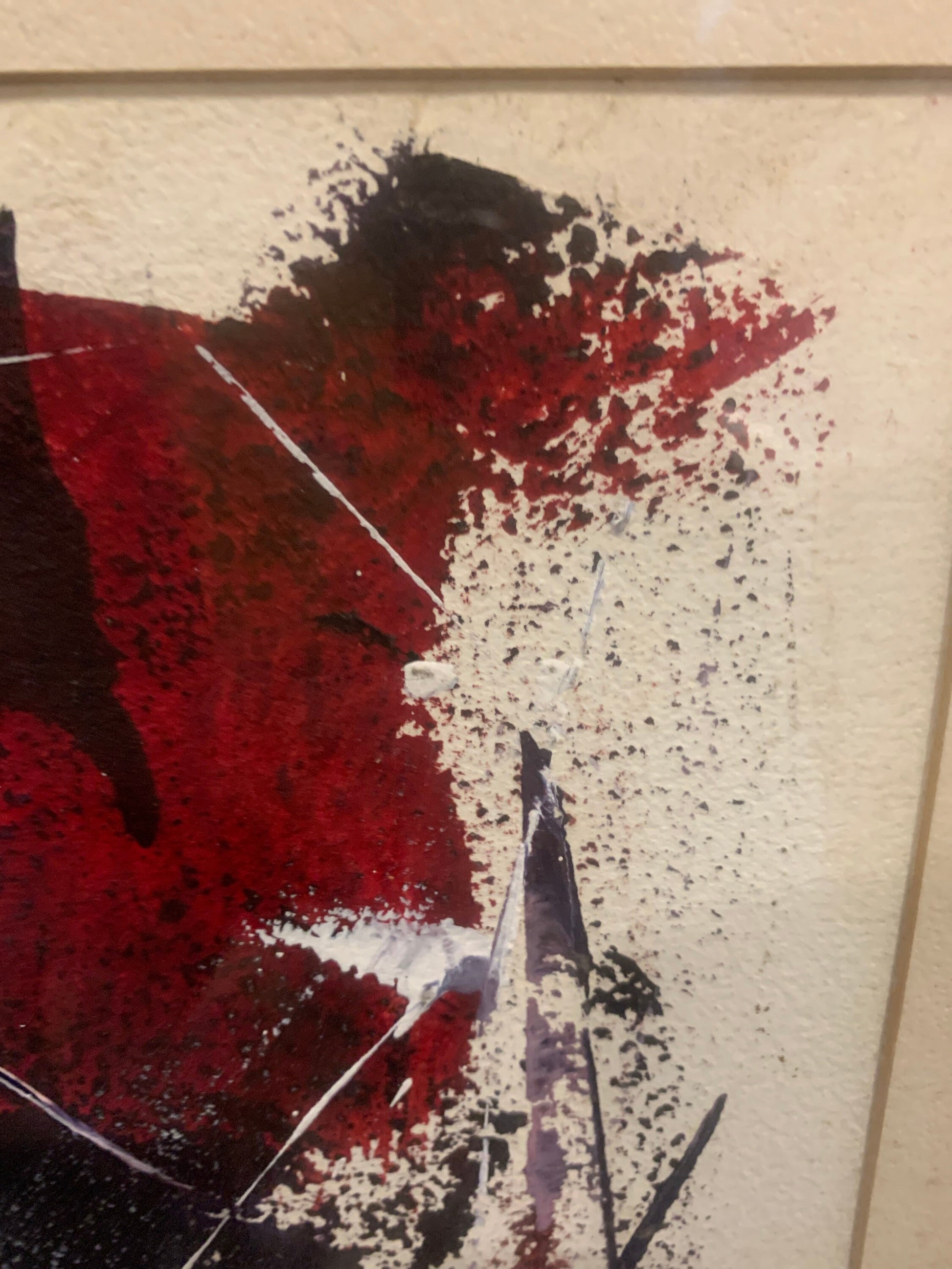Vintage 1962 Framed Abstract Painting by Artist Aaron Levy