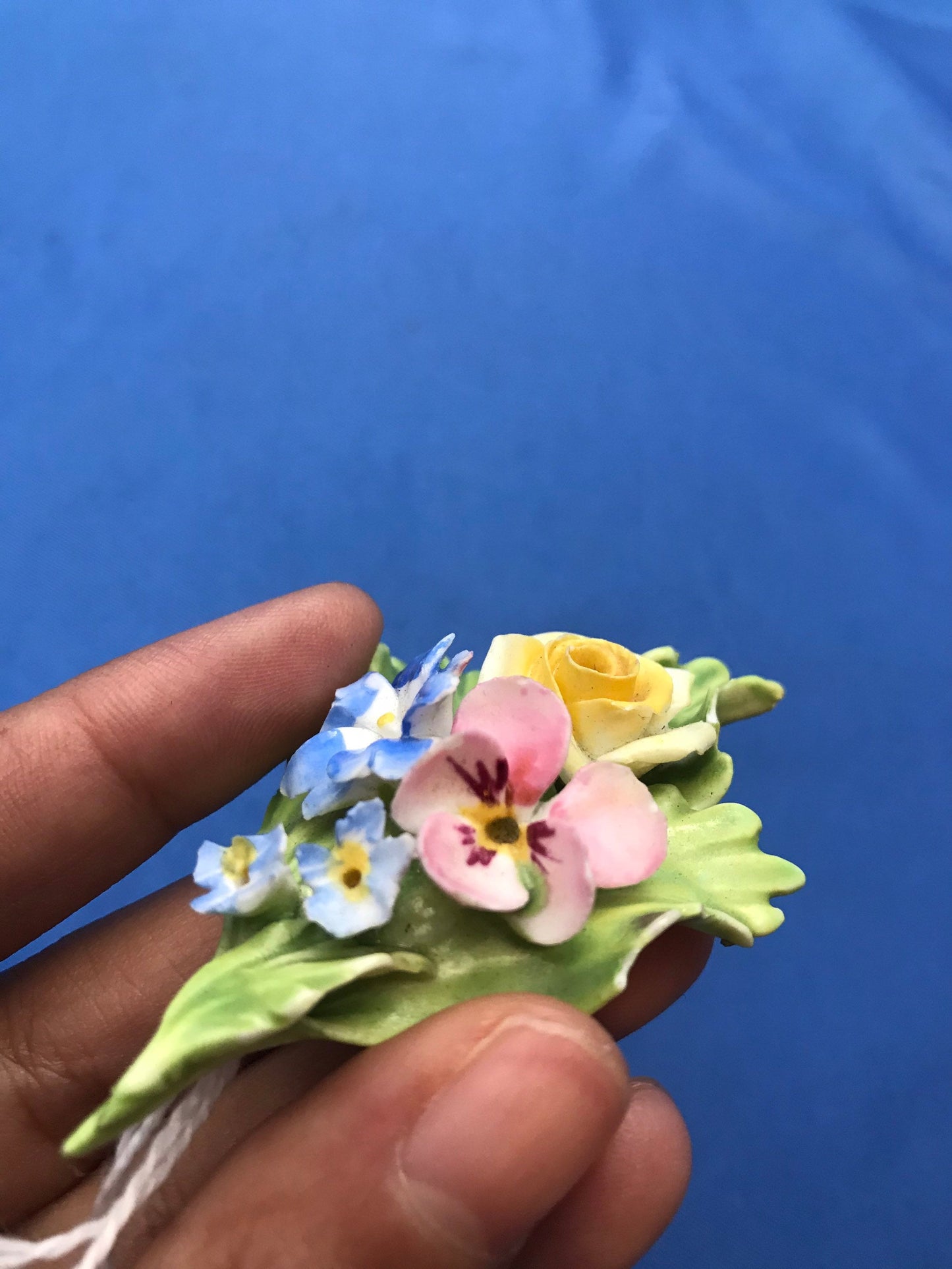 Vintage Denton China Floral Pin