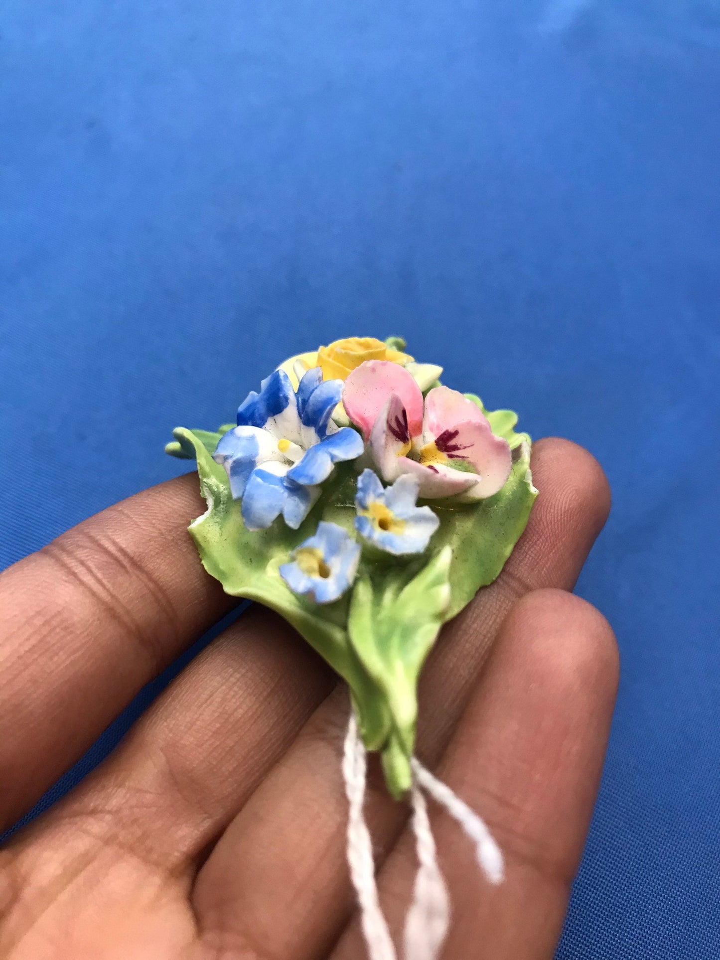 Vintage Denton China Floral Pin