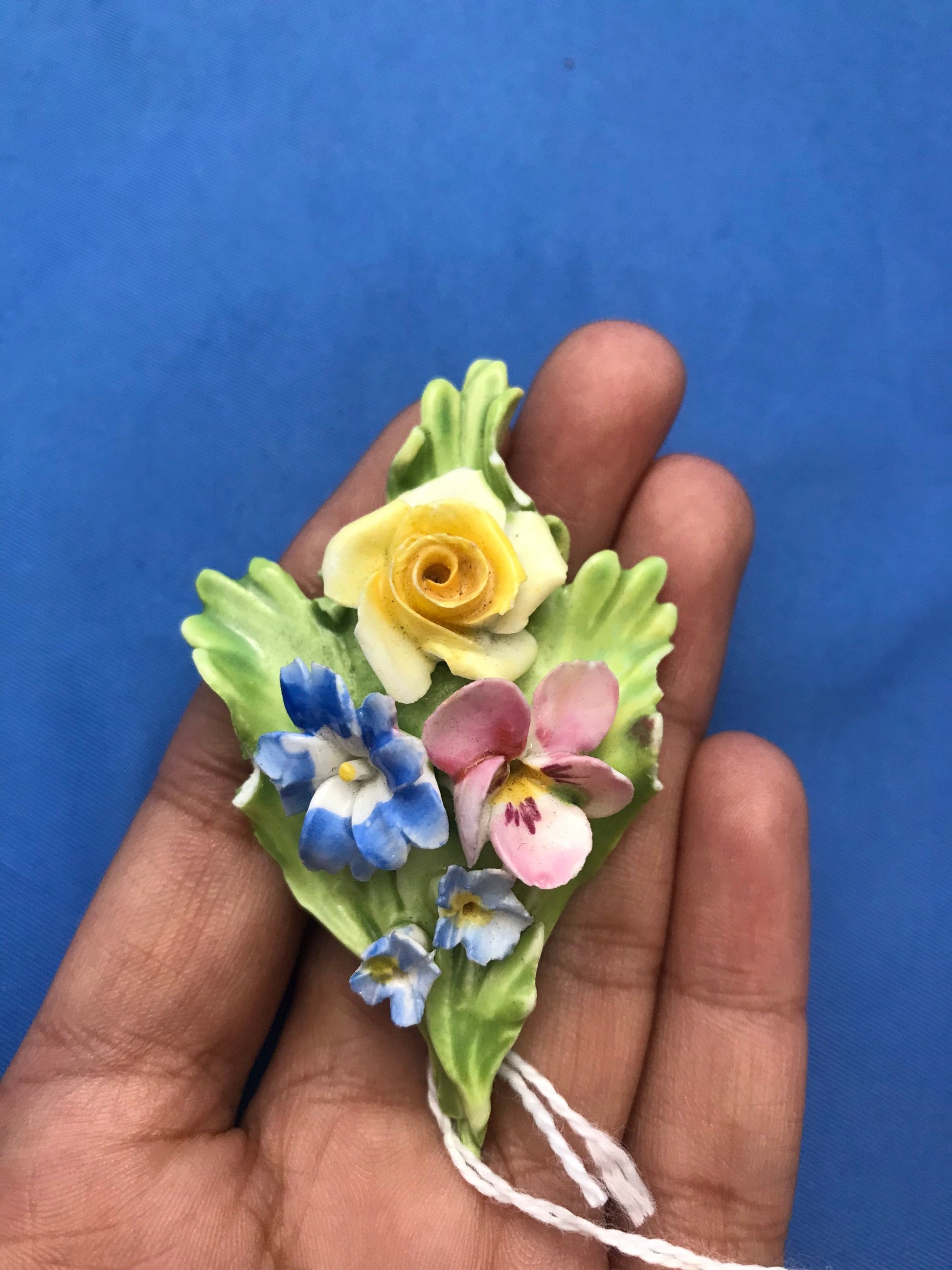 Vintage Denton China Floral Pin