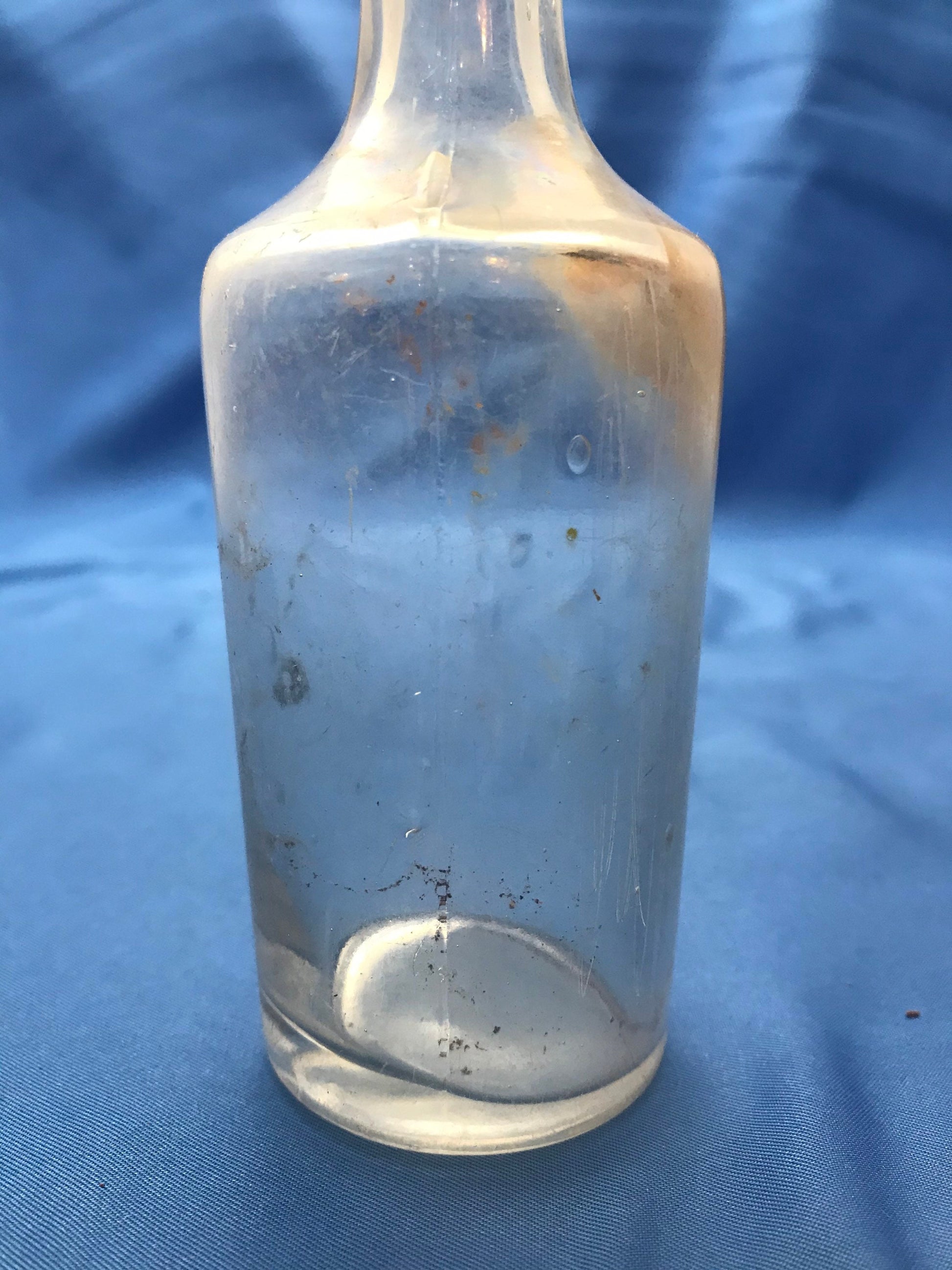 Vintage Clear Glass Apothecary Bottle - Unmarked