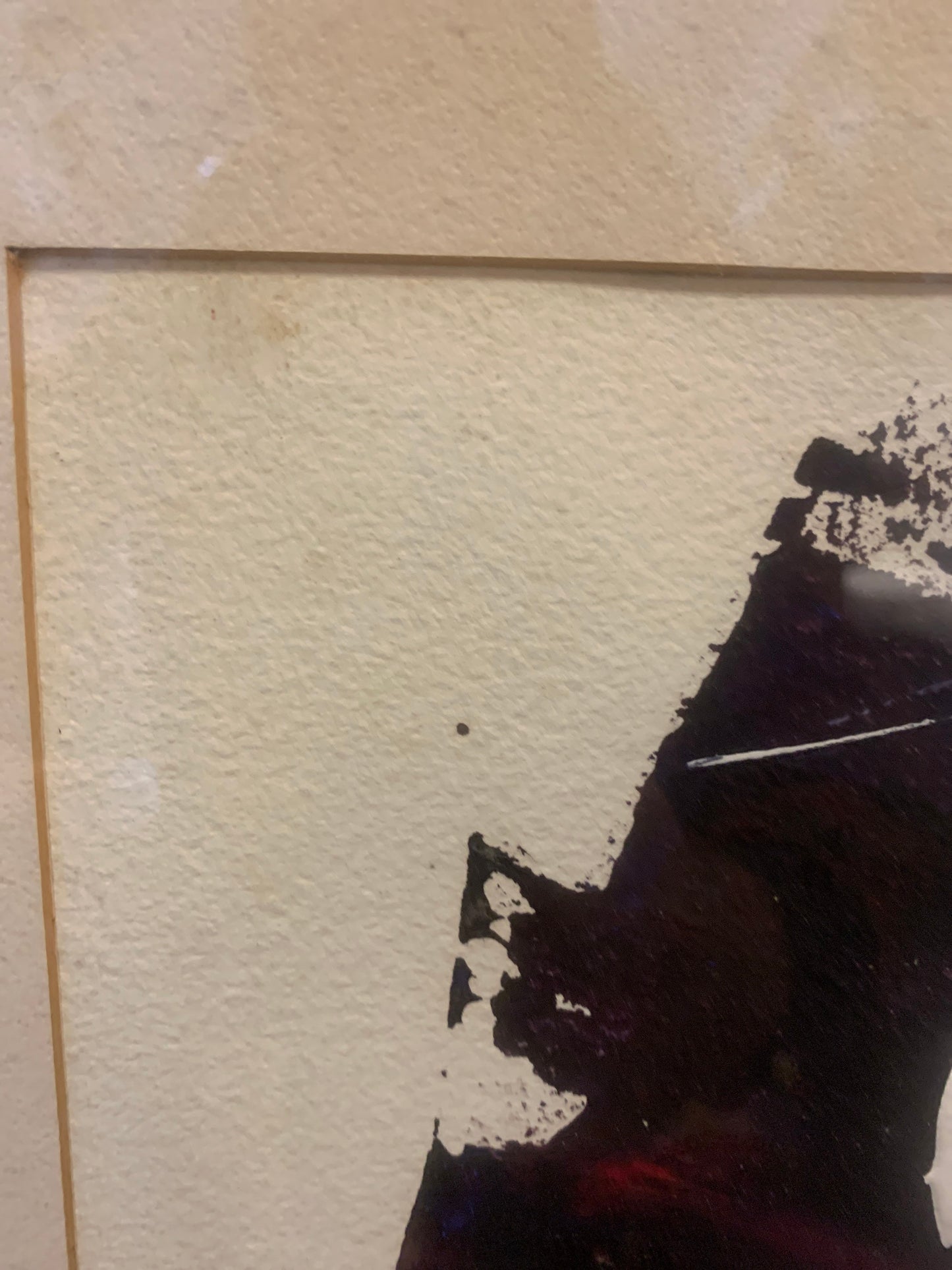 Vintage 1962 Framed Abstract Painting by Artist Aaron Levy