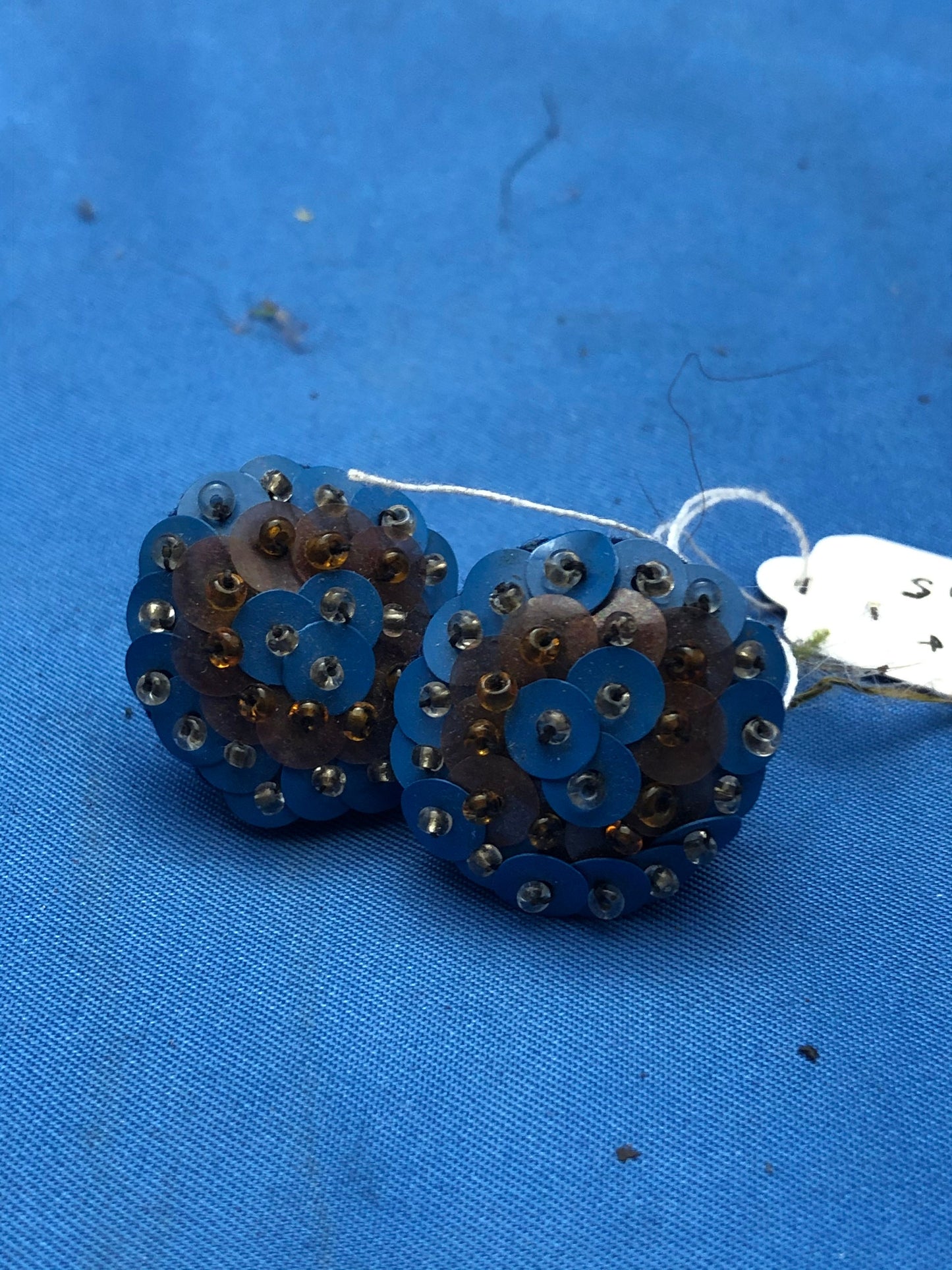 Cluster Sequined Screw Back Earrings