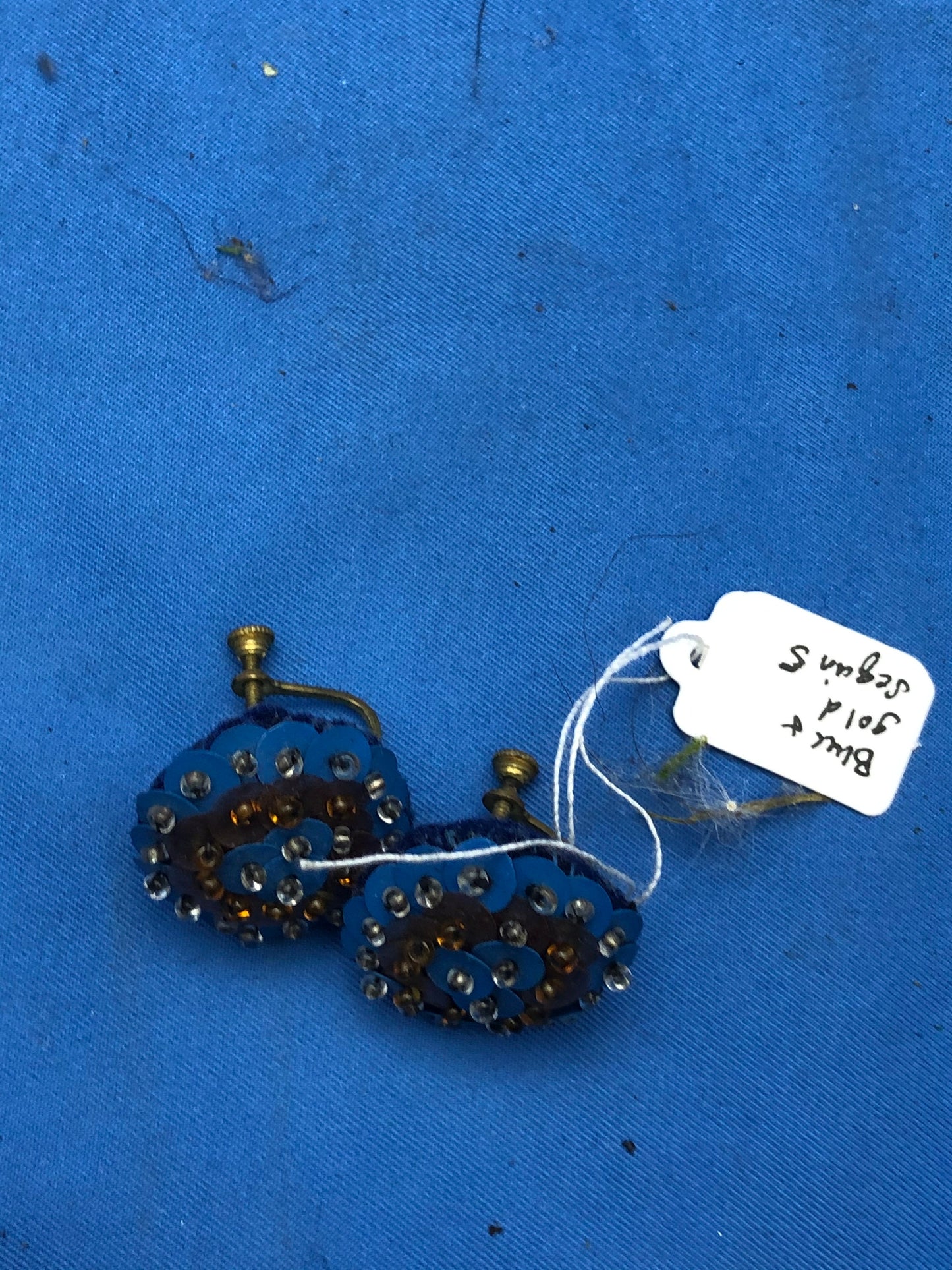 Cluster Sequined Screw Back Earrings