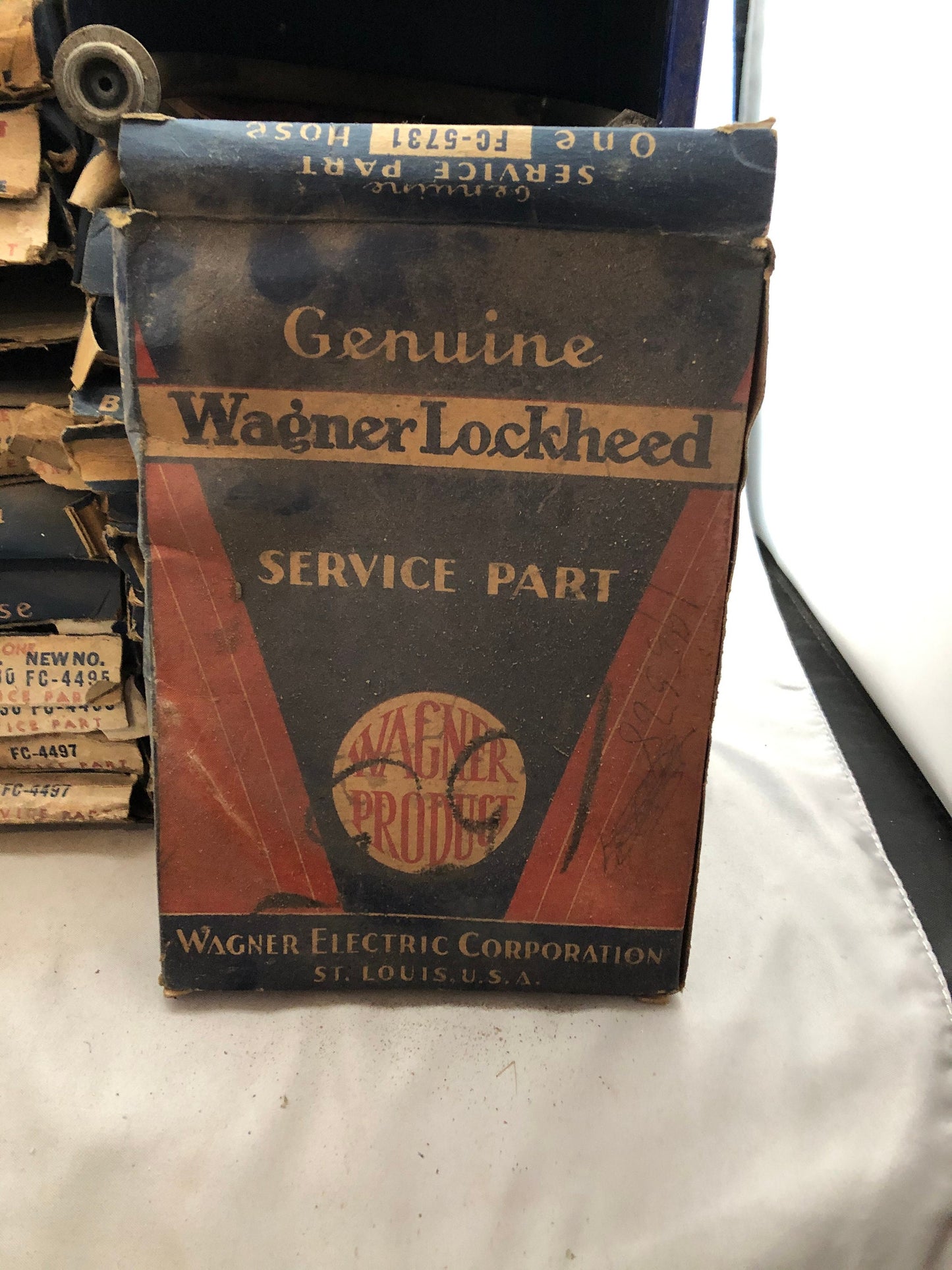 Vintage Wagner Lockheed Hydraulic Brake Hose Assortment auto shop counter advertising display with new old stock brake hoses!