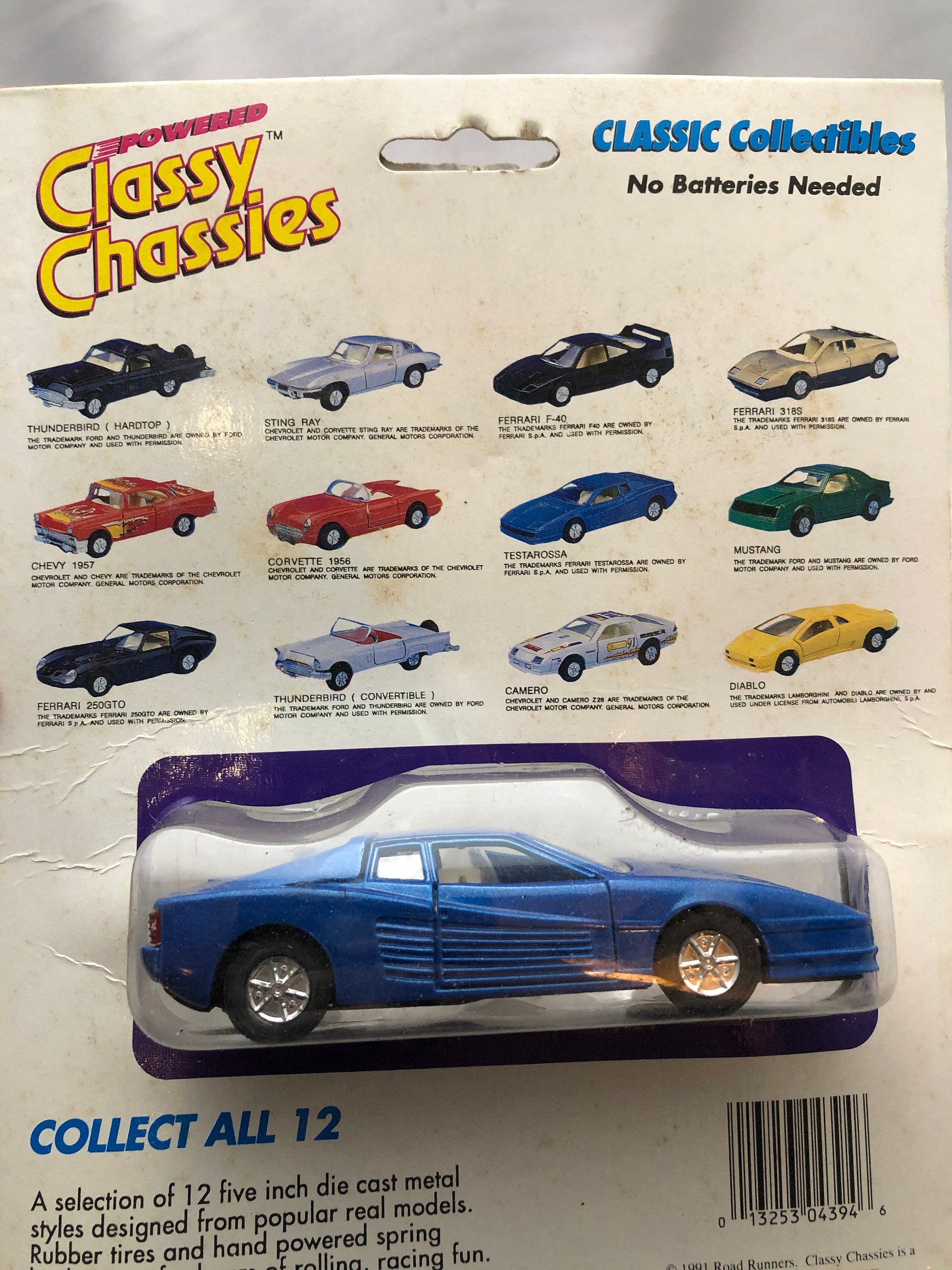 Vintage Classy Chassies Classic Collectibles 1991 ; Testarossa.