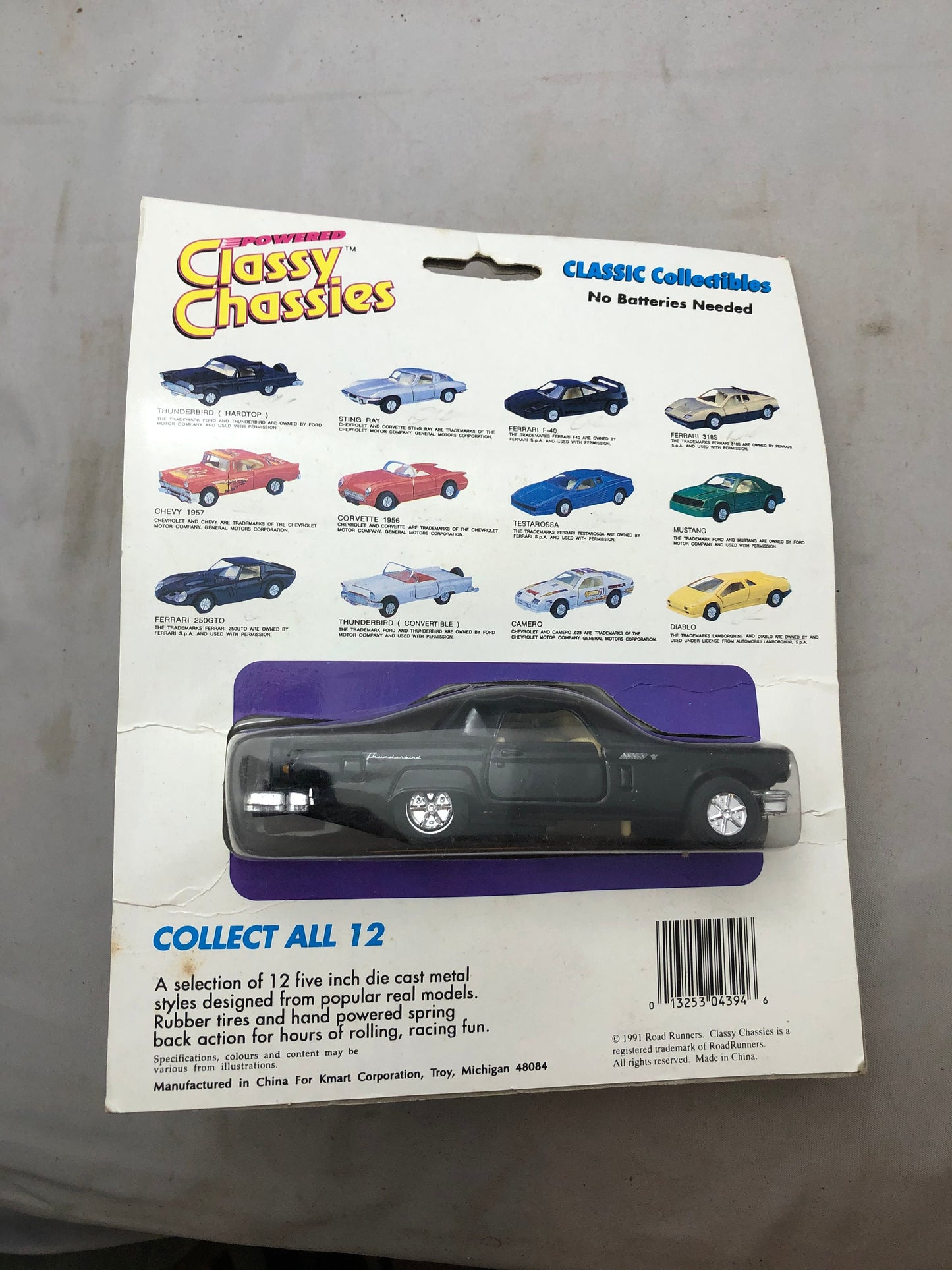 Vintage Classy Chassies Classic Collectibles 1991 ; Thunderbird (Hardtop)