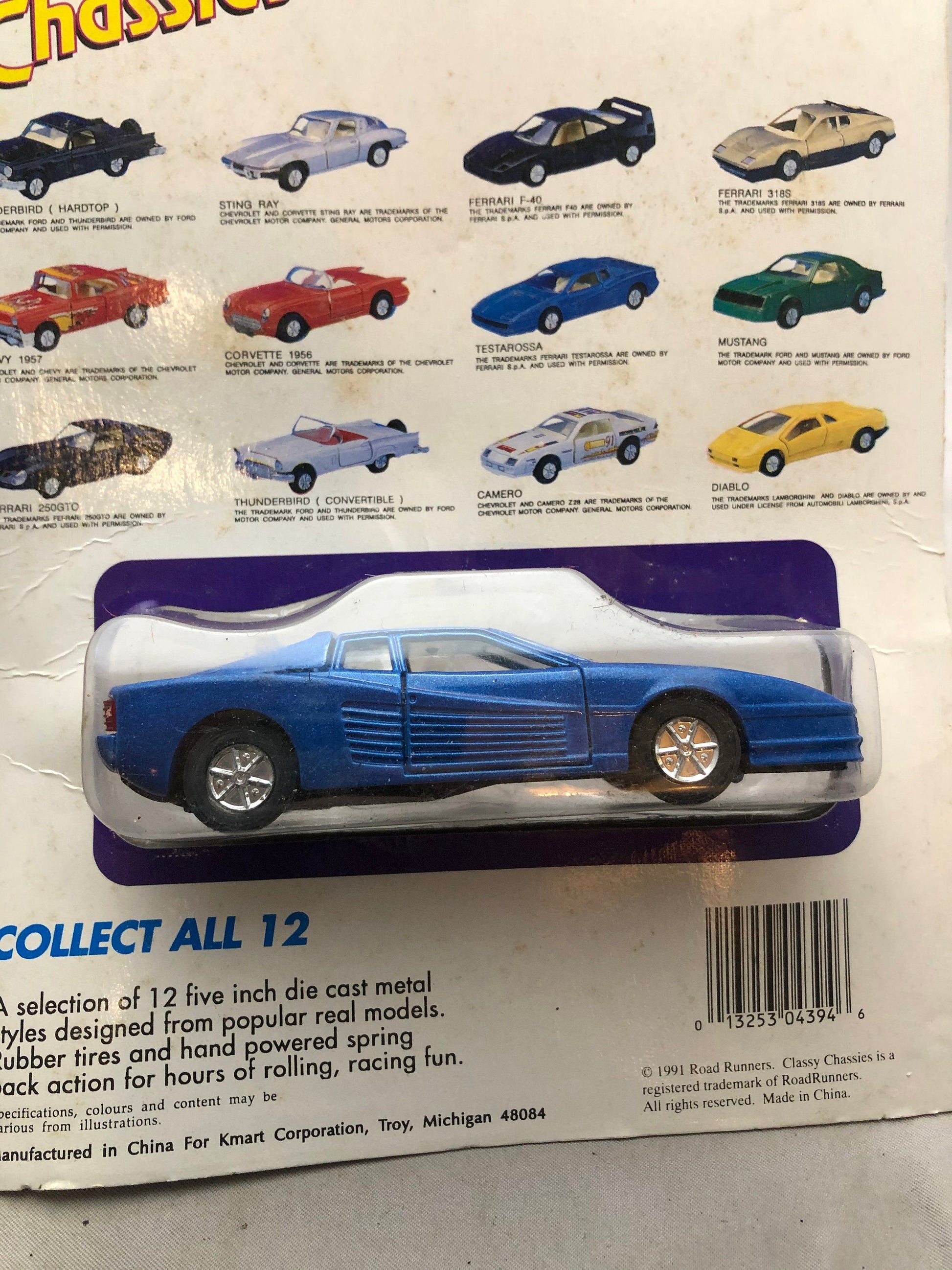 Vintage Classy Chassies Classic Collectibles 1991 ; Testarossa.