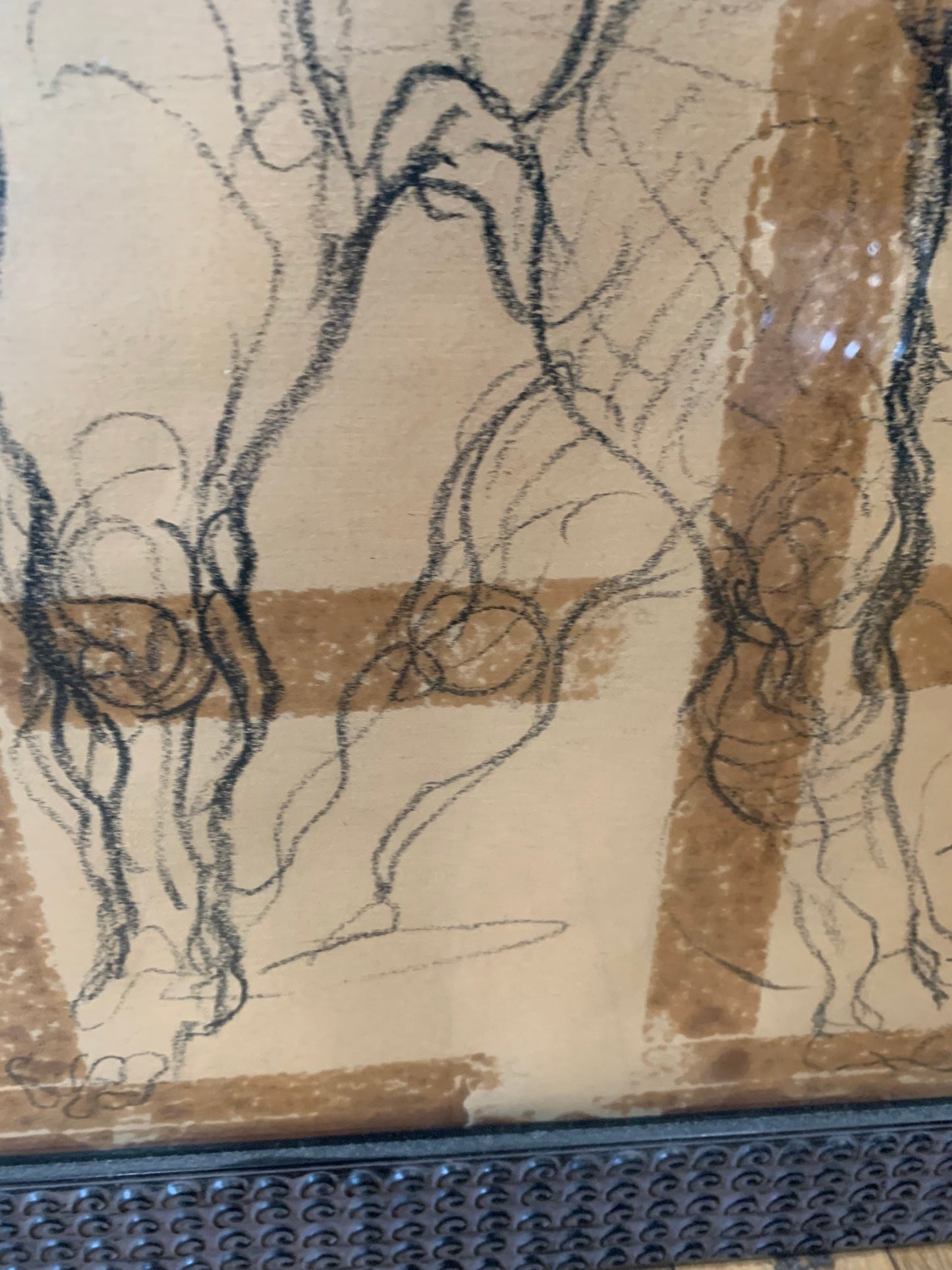 Amazingly rare signed Edvard Munch Original Sketch on paper with mixed media