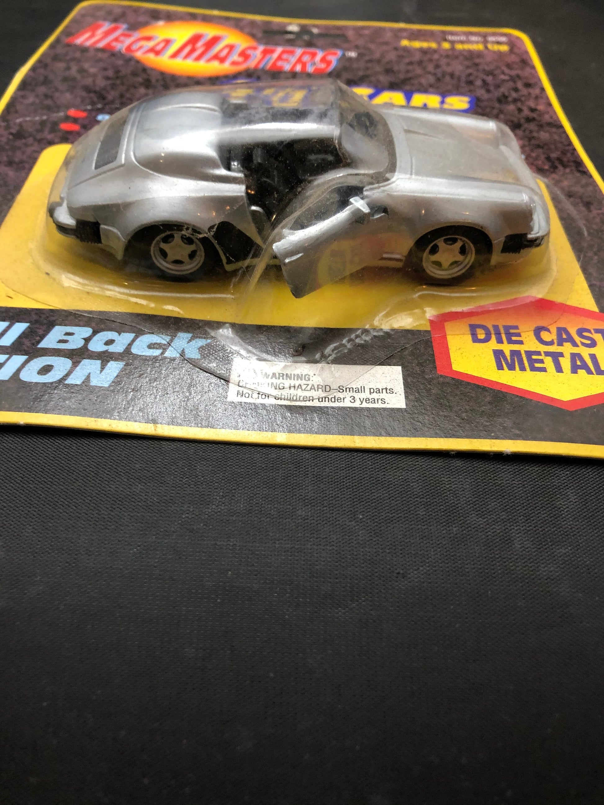 Vintage Mega Masters Die Cast Metal Pull Back Action 4 1/2" Cars and Trucks - Porsche.