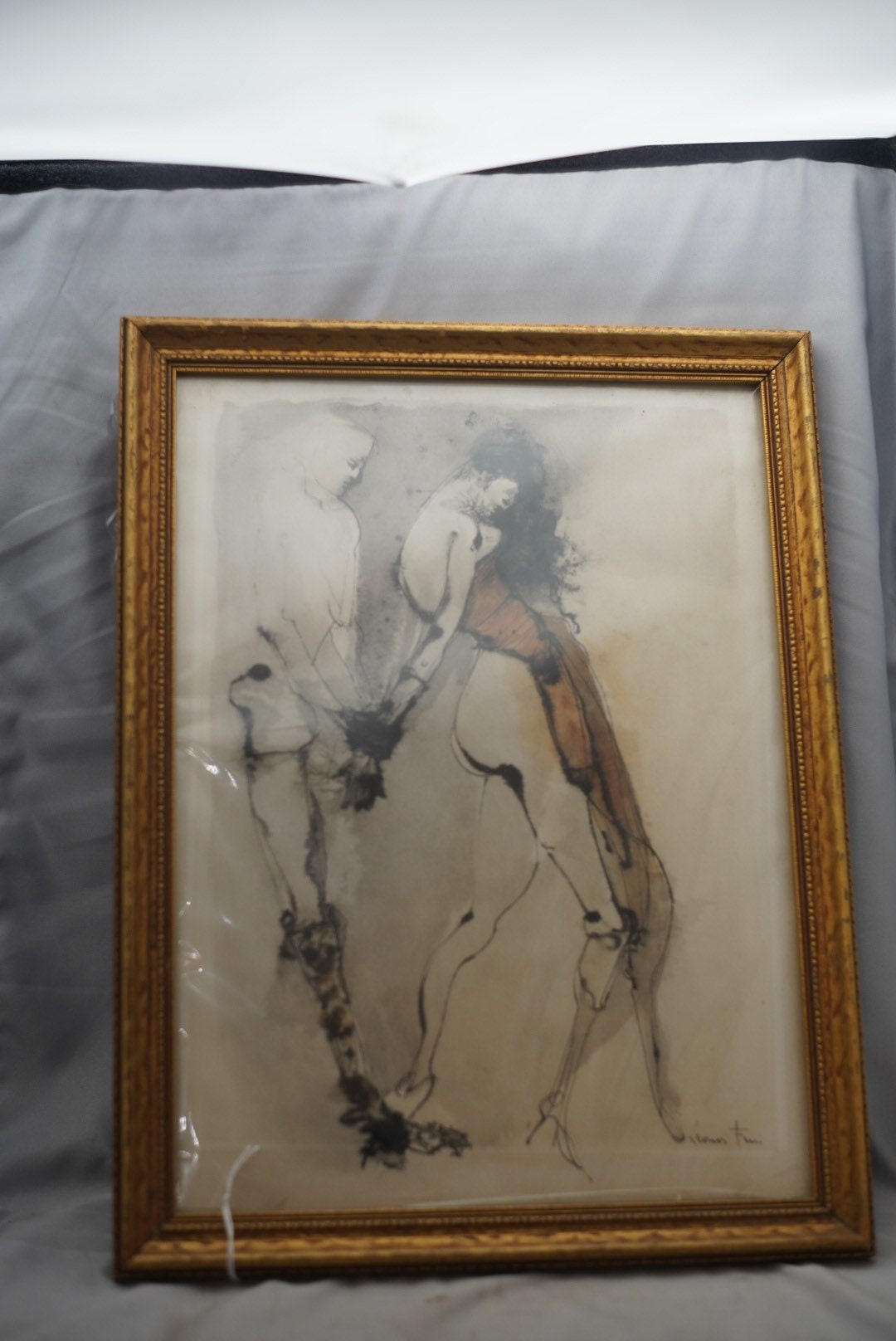 Leonor Fini Original India Ink and Sepia Wash Painting, Story of O Erotic Art Drawing, Illustration for Histoire d'O