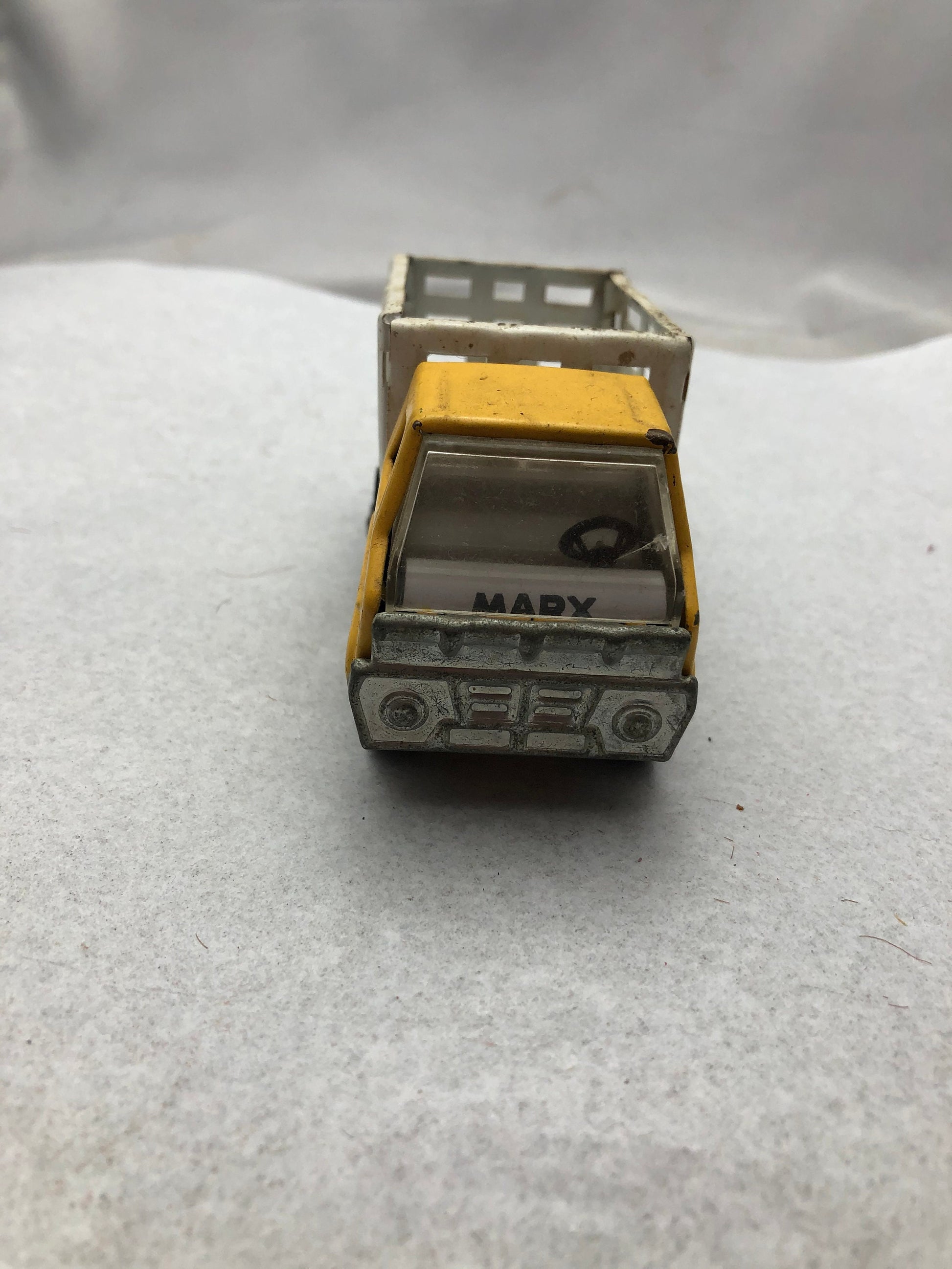 Vintage Marx White and Yellow Dump Truck Toy