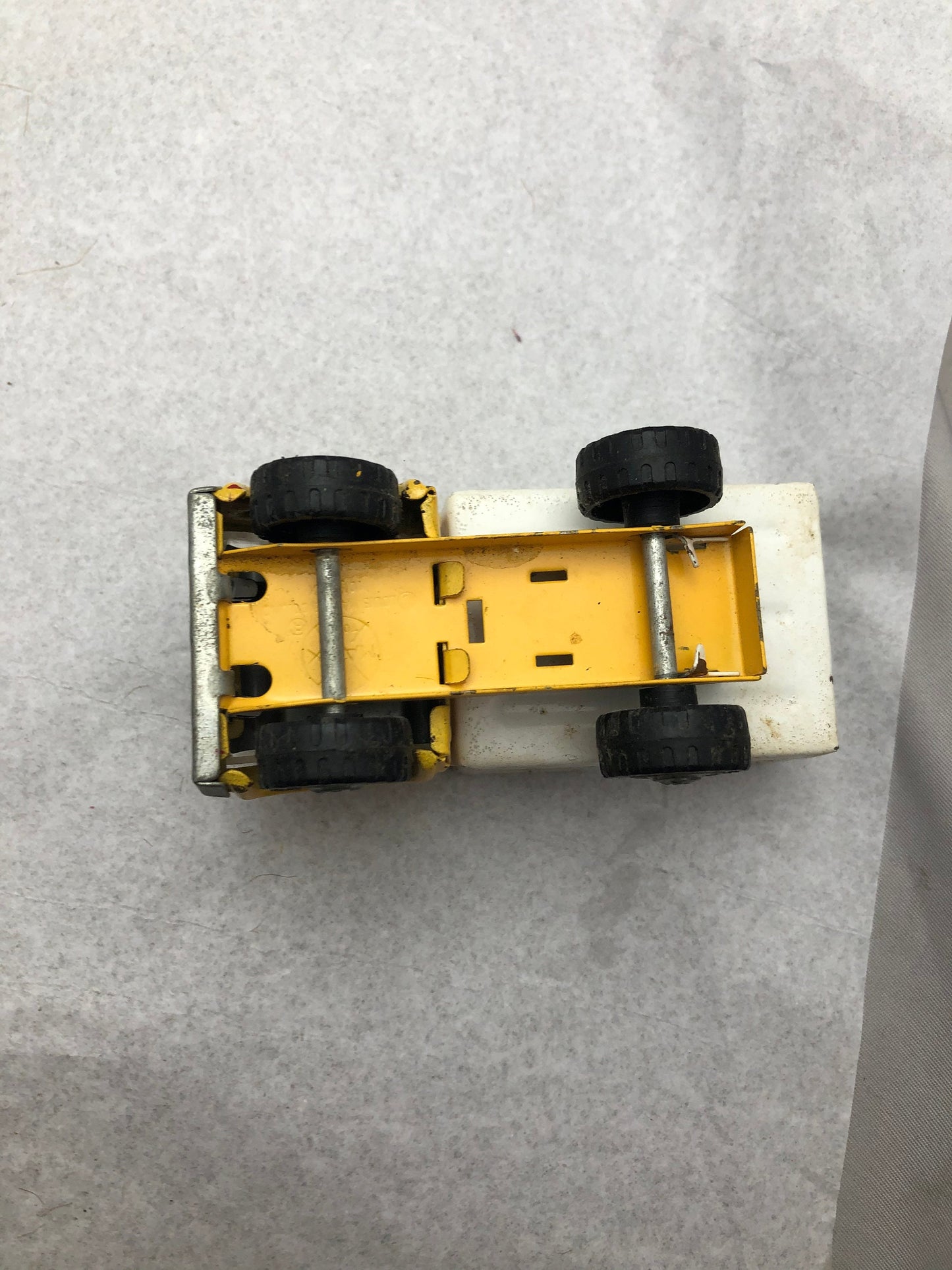 Vintage Marx White and Yellow Dump Truck Toy