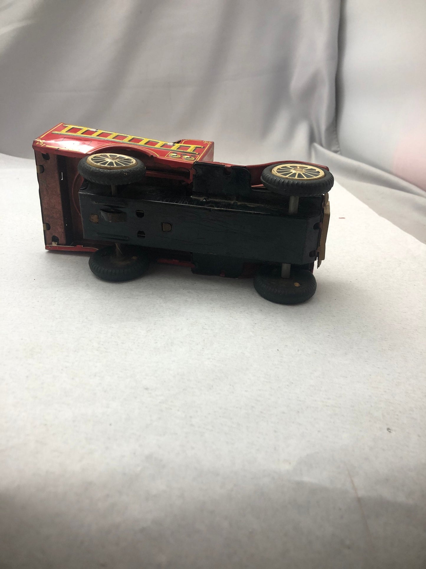 Vintage Tin Fire Truck Japanese Friction Toy