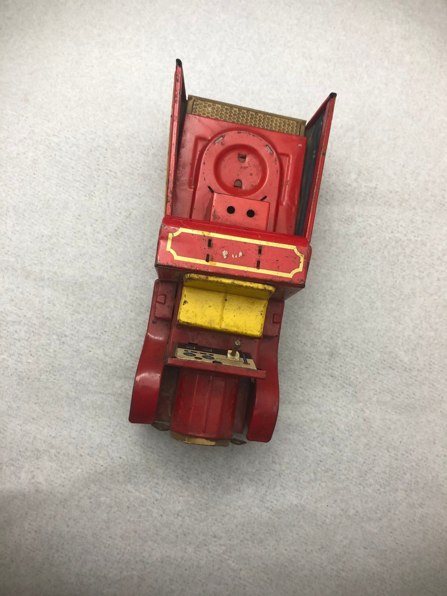 Vintage Tin Fire Truck Japanese Friction Toy