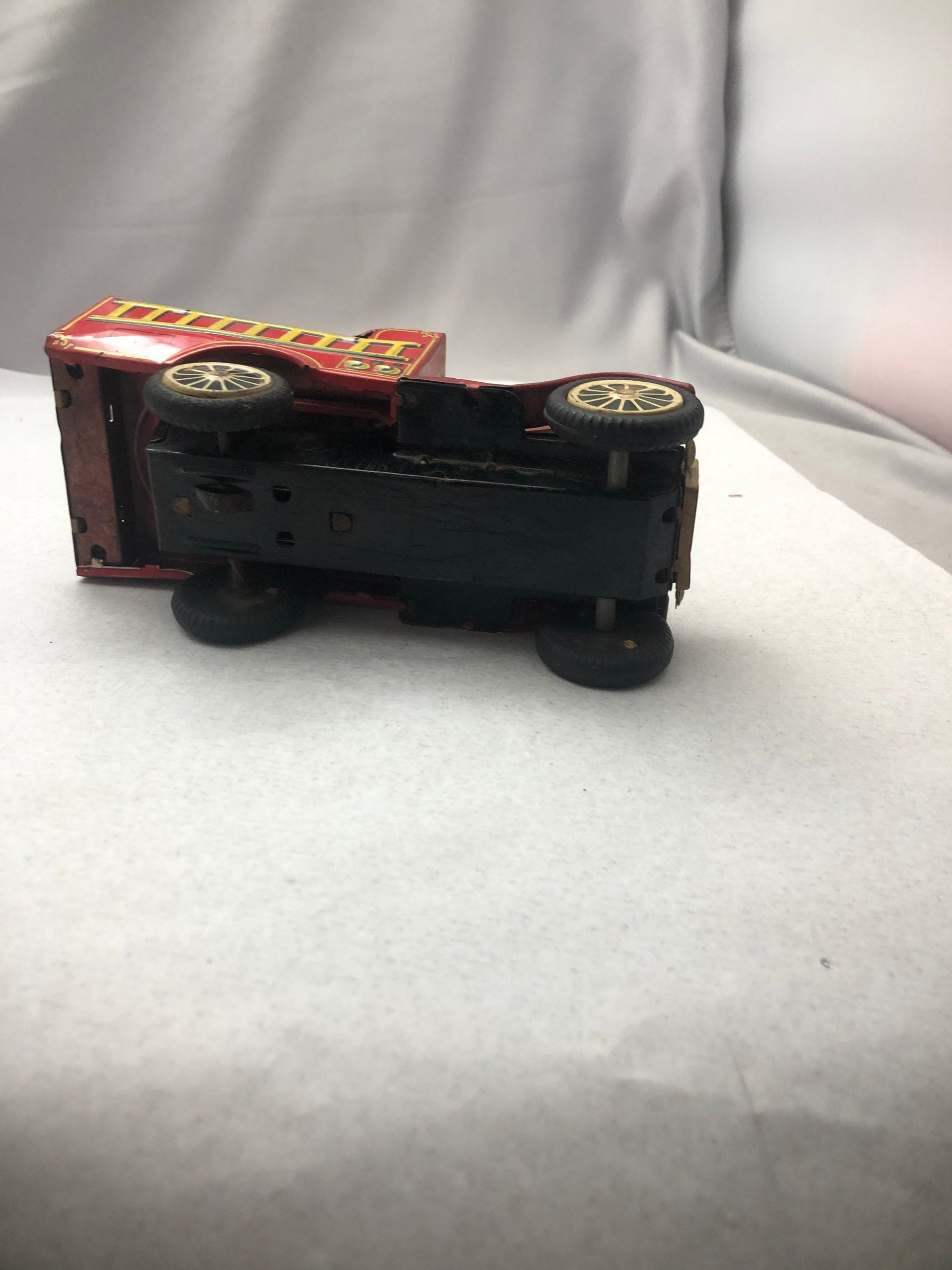 Vintage Tin Fire Truck Japanese Friction Toy