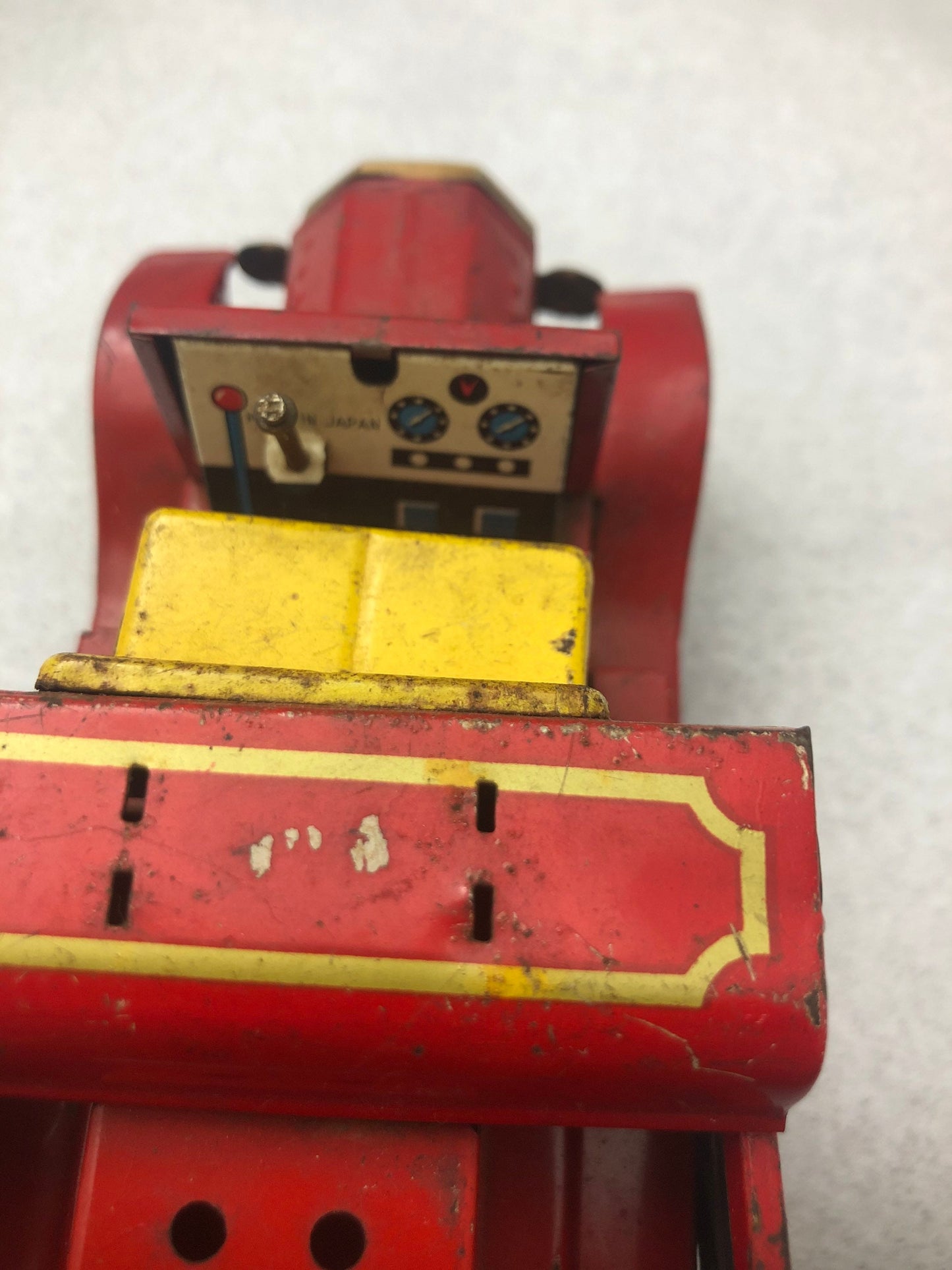 Vintage Tin Fire Truck Japanese Friction Toy