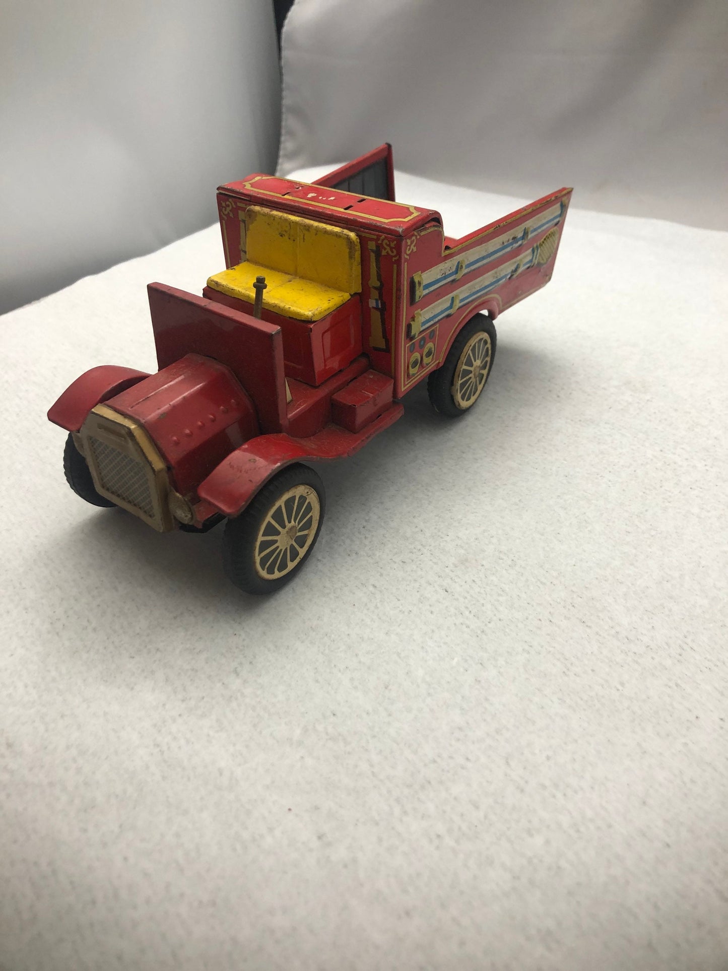 Vintage Tin Fire Truck Japanese Friction Toy