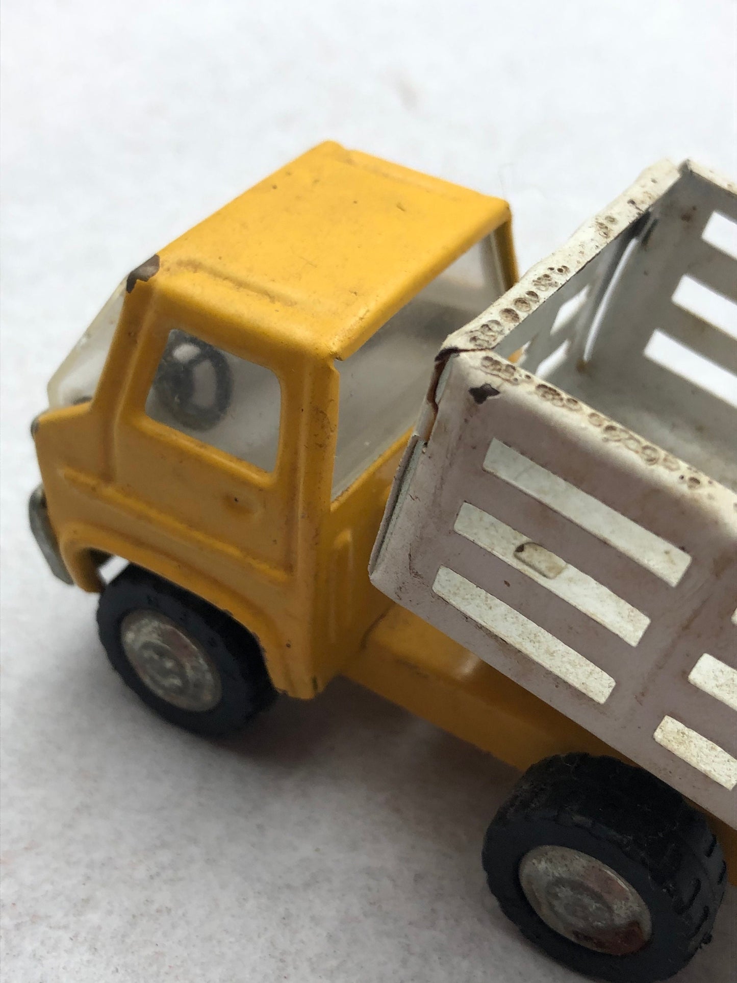 Vintage Marx White and Yellow Dump Truck Toy