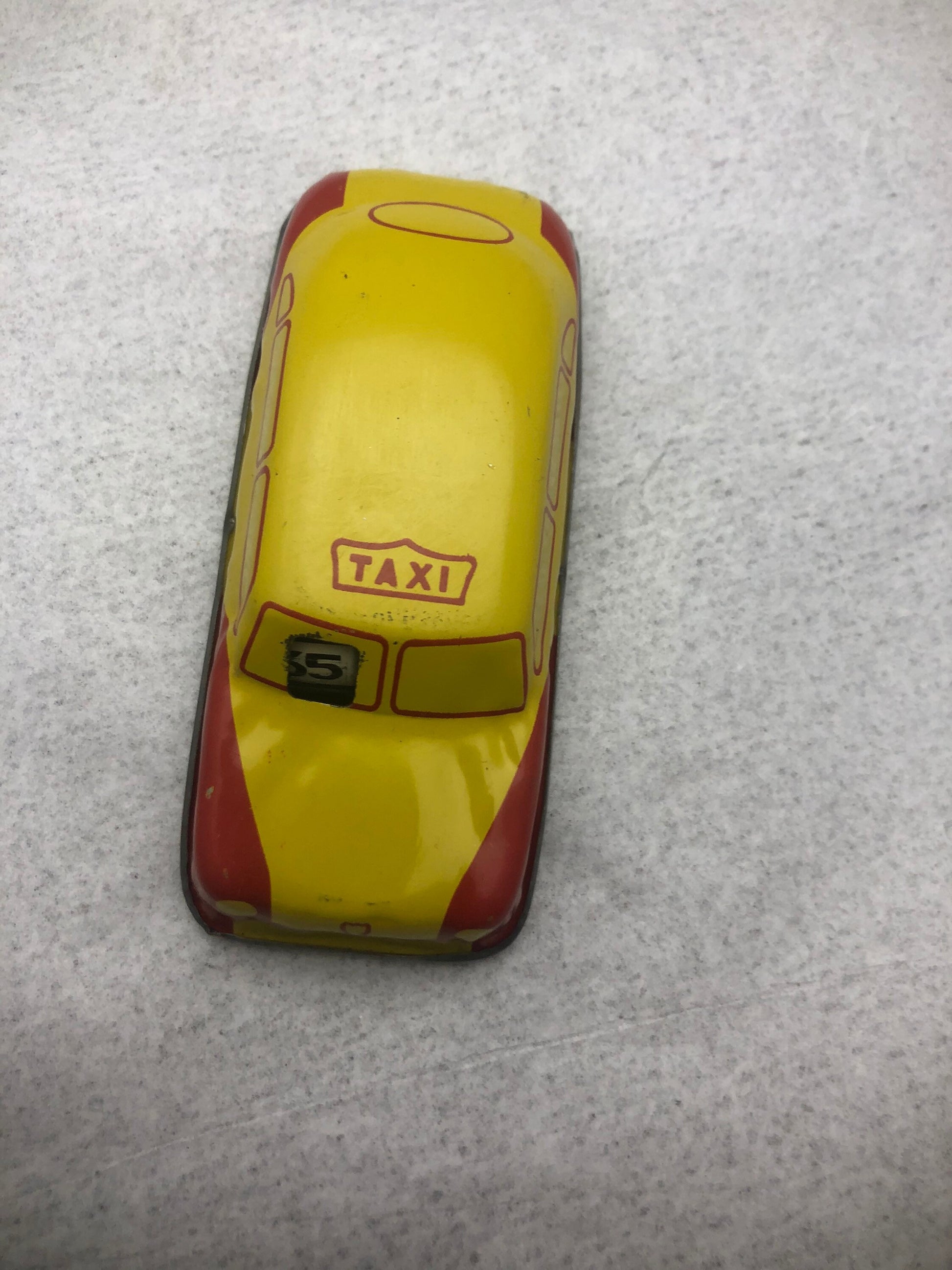 Collectible Vintage 1940s Tin Taxi With Meter