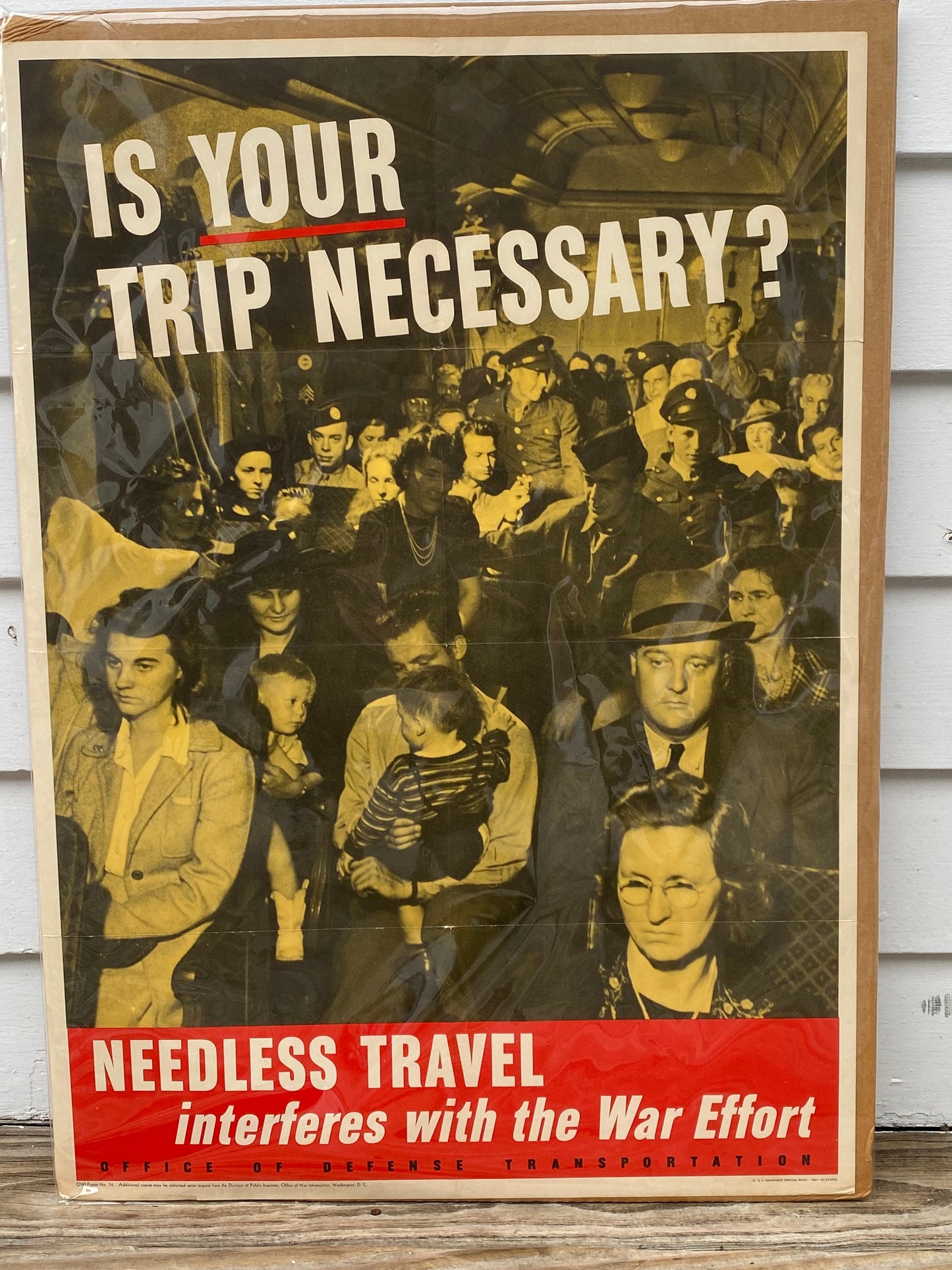 WW 2 Poster "Is Your Trip Necessary?", Vintage Propaganda Art, Historical Print, Retro Wall Decor, Collectible Print