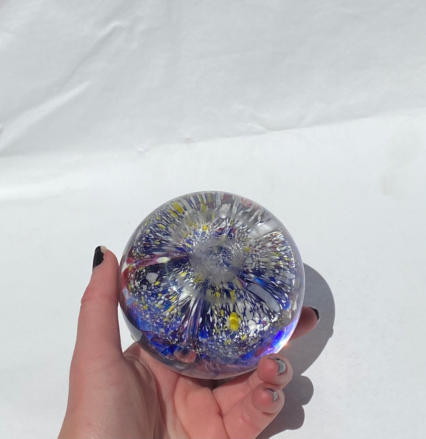 Vintage Murano Glass Paperweight, Blue Desk Decor, Decorative Office Accessory, Paperweight Collectible