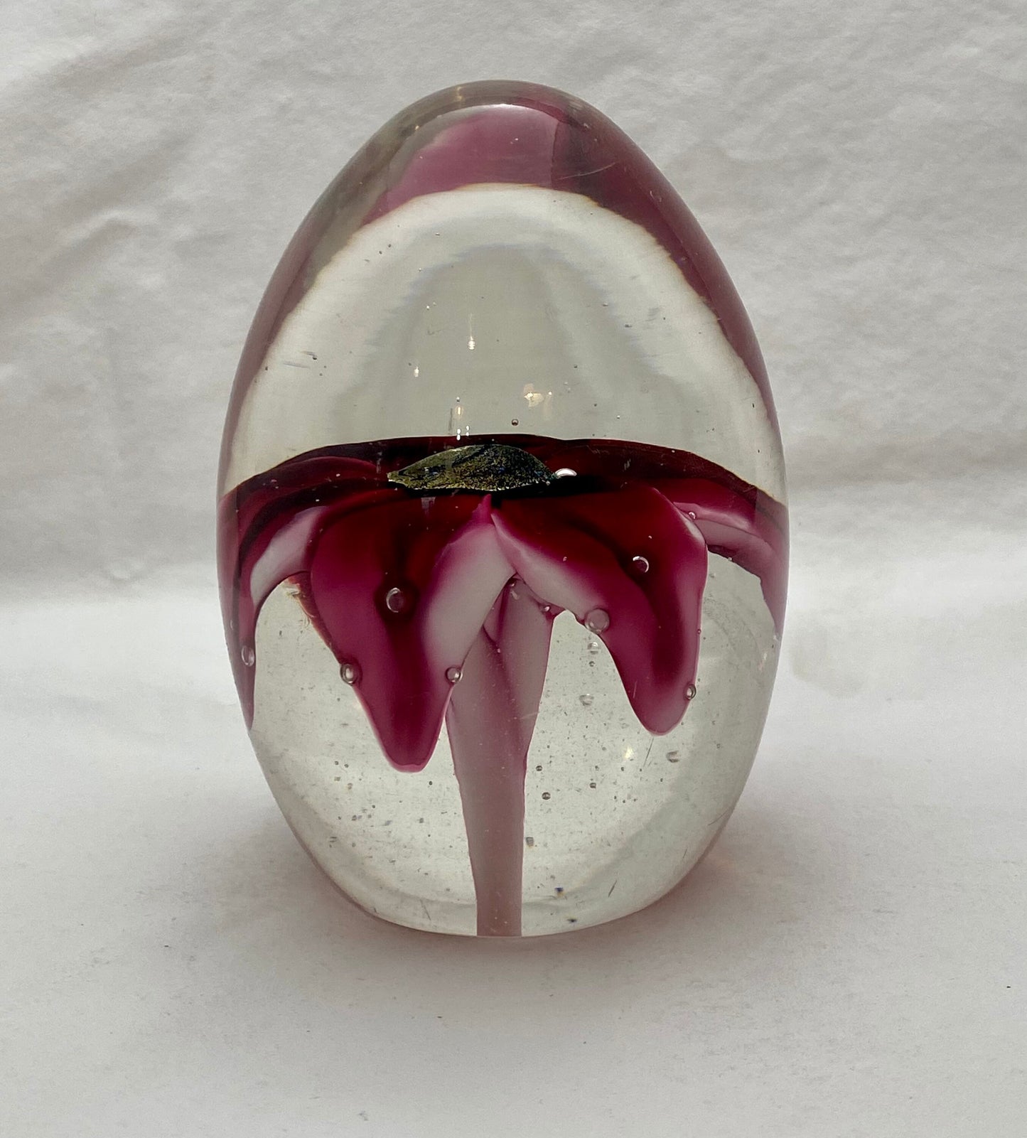 Vintage Glass Flower Paperweight | Home & Office Decor