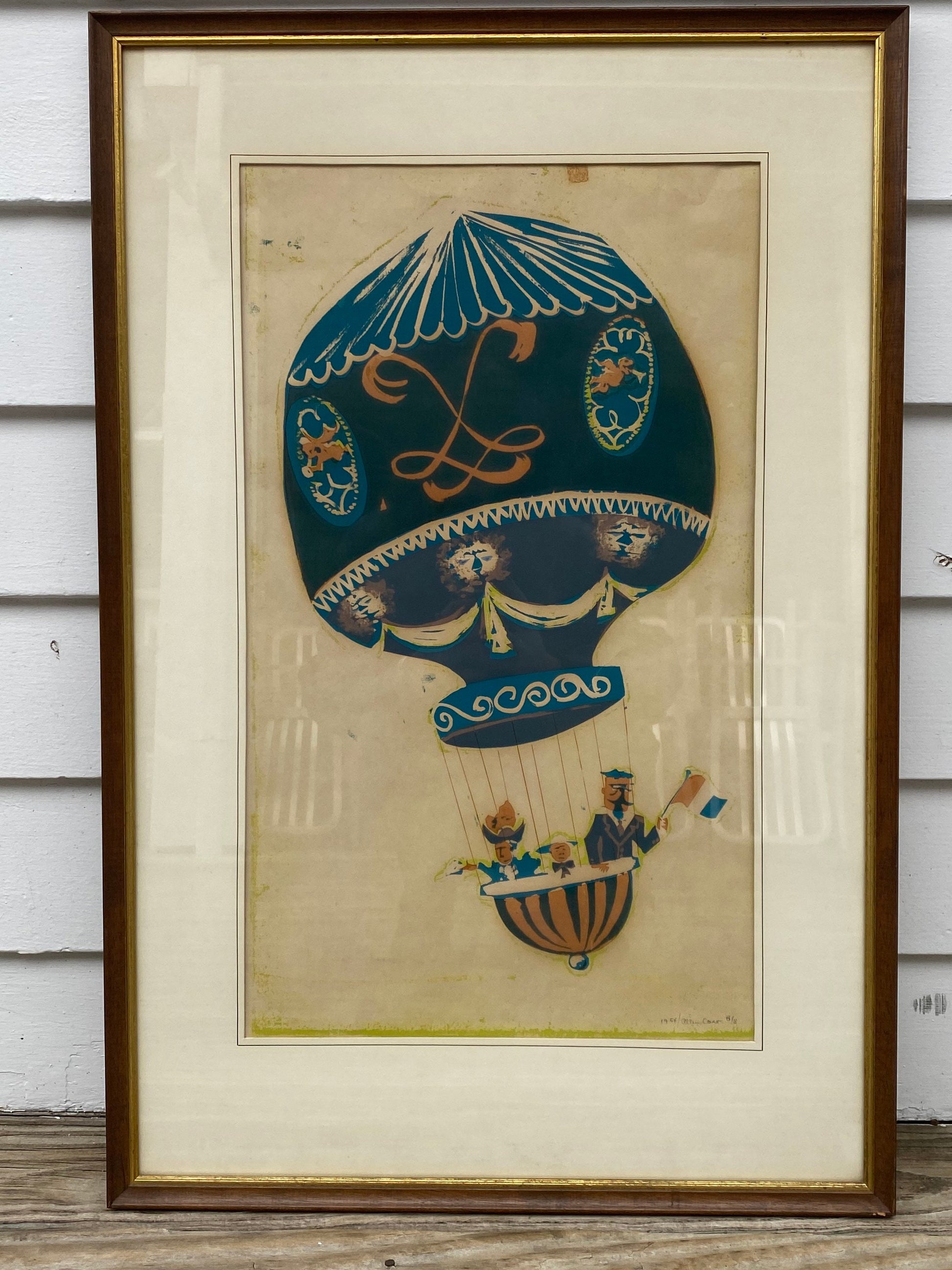 Vintage Art: 1954 Allen Carr "Ballooning" Print