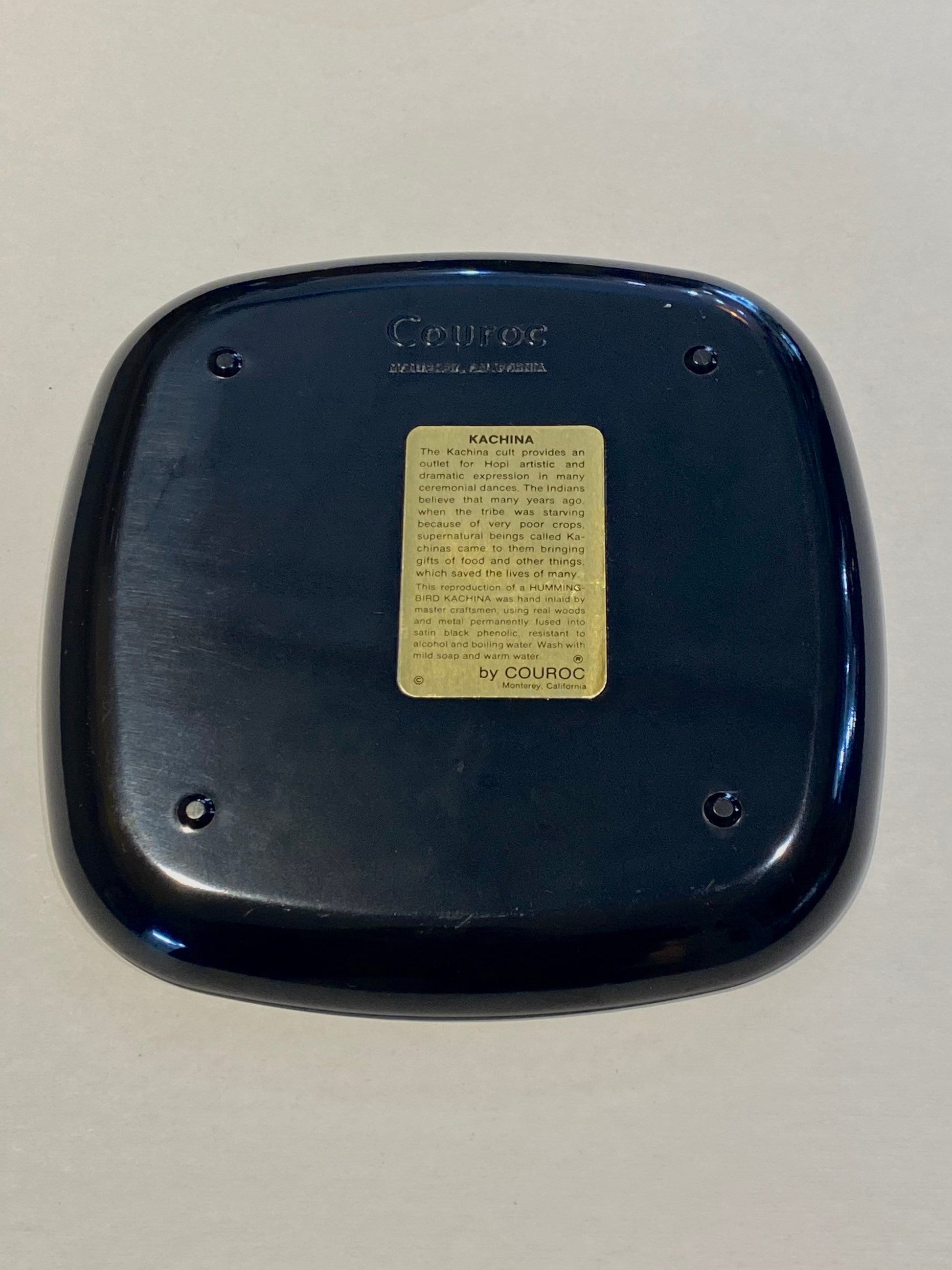 Vintage Mid-Century Lacquer Couroc Tray, Kachina Design, Unique Handcrafted Home Decor Tray
