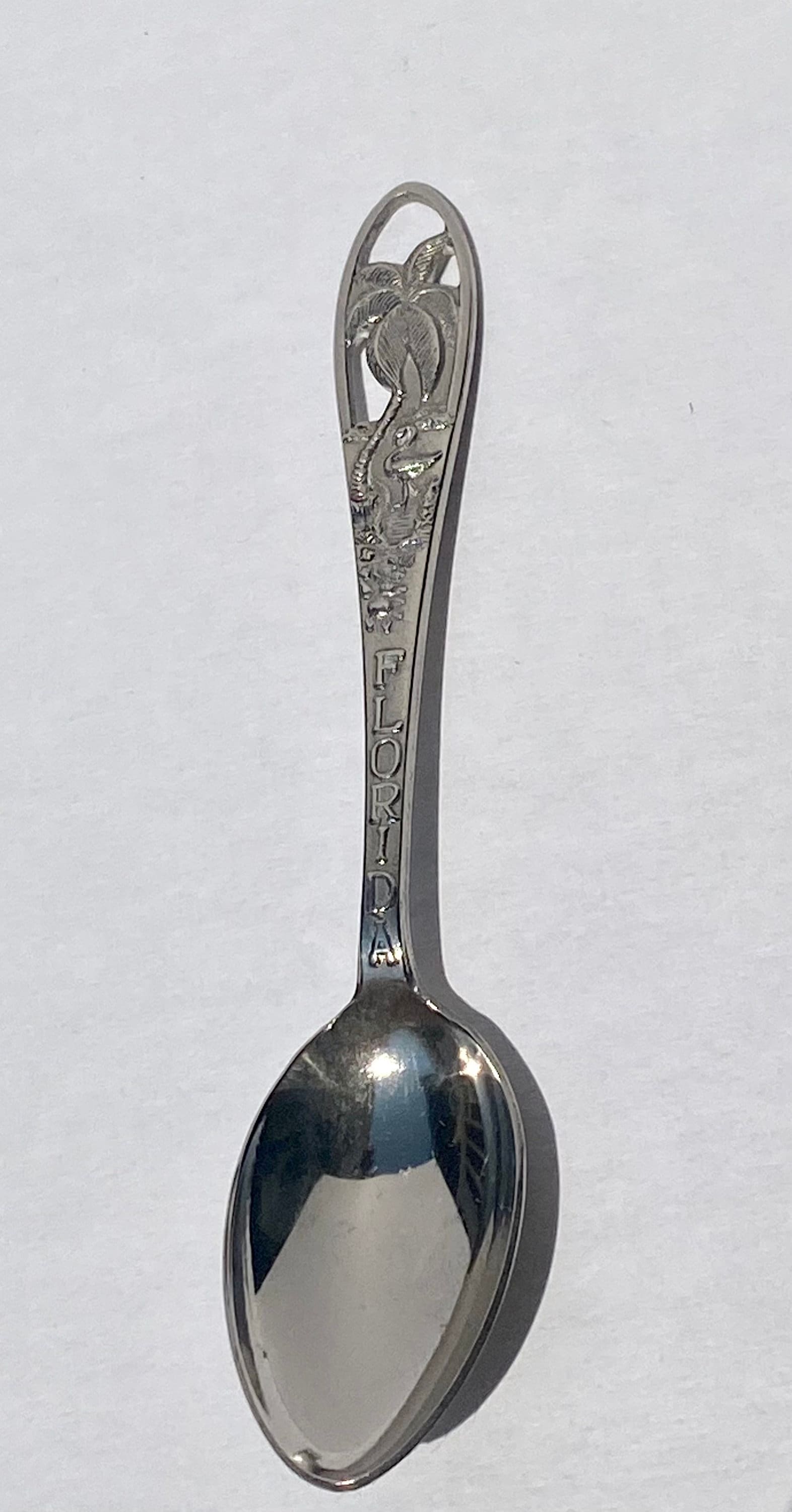 Vintage Sterling Silver Florida Souvenir Spoon Royal Palm tree