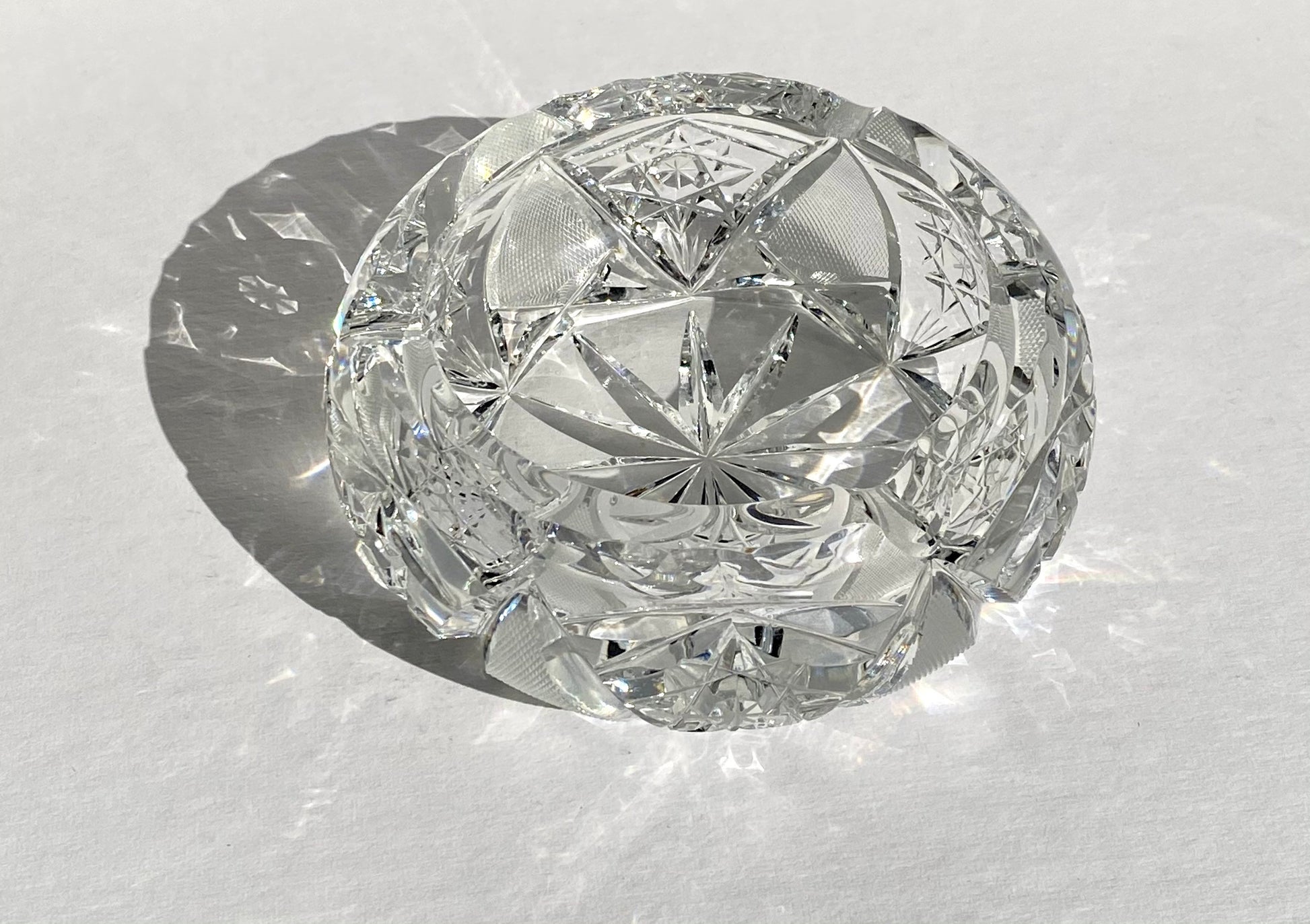 Classic Vintage American Crystal Cut Round Ashtray | Home & Living