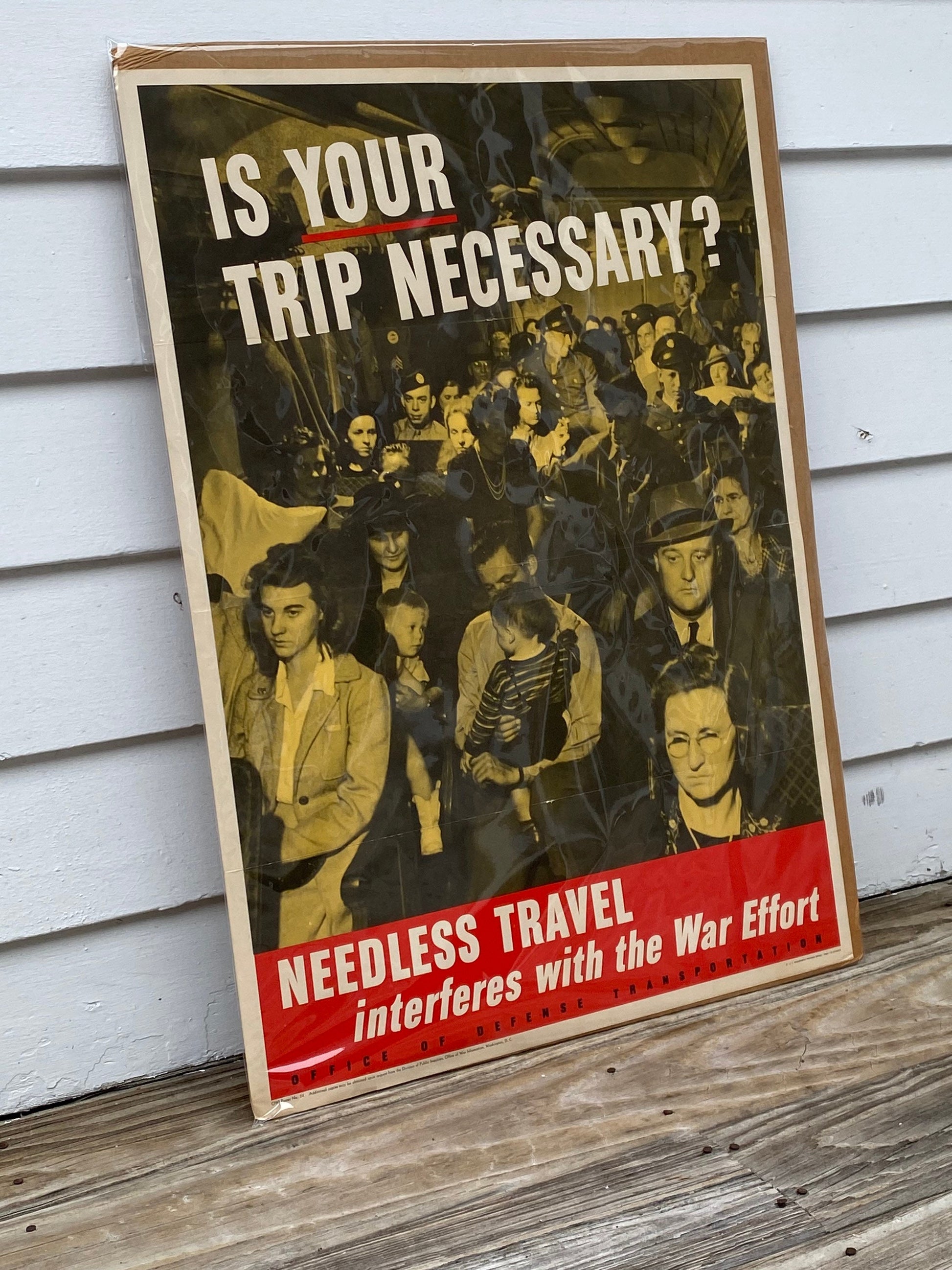 WW 2 Poster "Is Your Trip Necessary?", Vintage Propaganda Art, Historical Print, Retro Wall Decor, Collectible Print