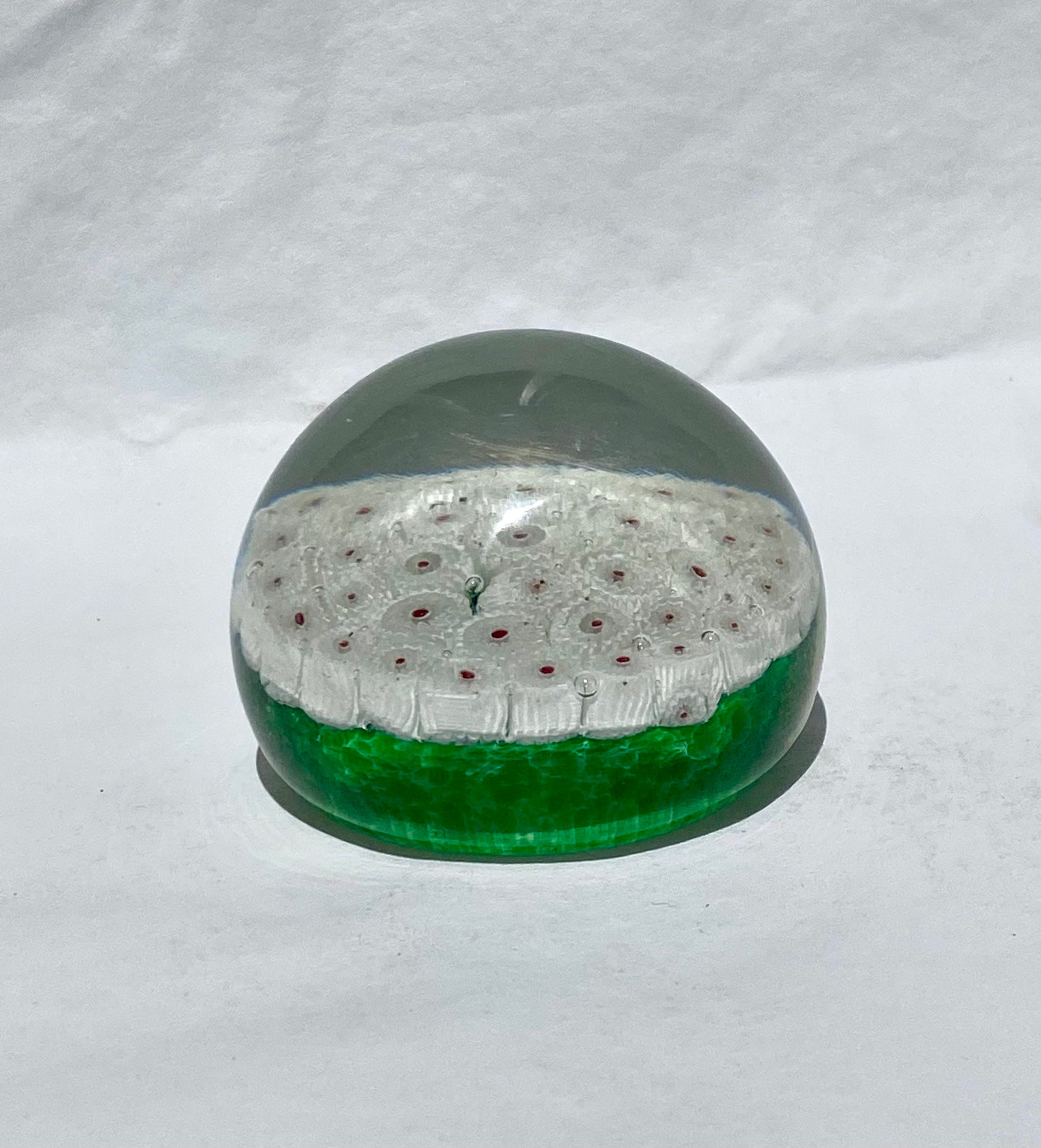 Vintage Green Murano Paperweight, Collectible Glass Desk Decor, Office Paperweight, Home Decor, Green Glass Art