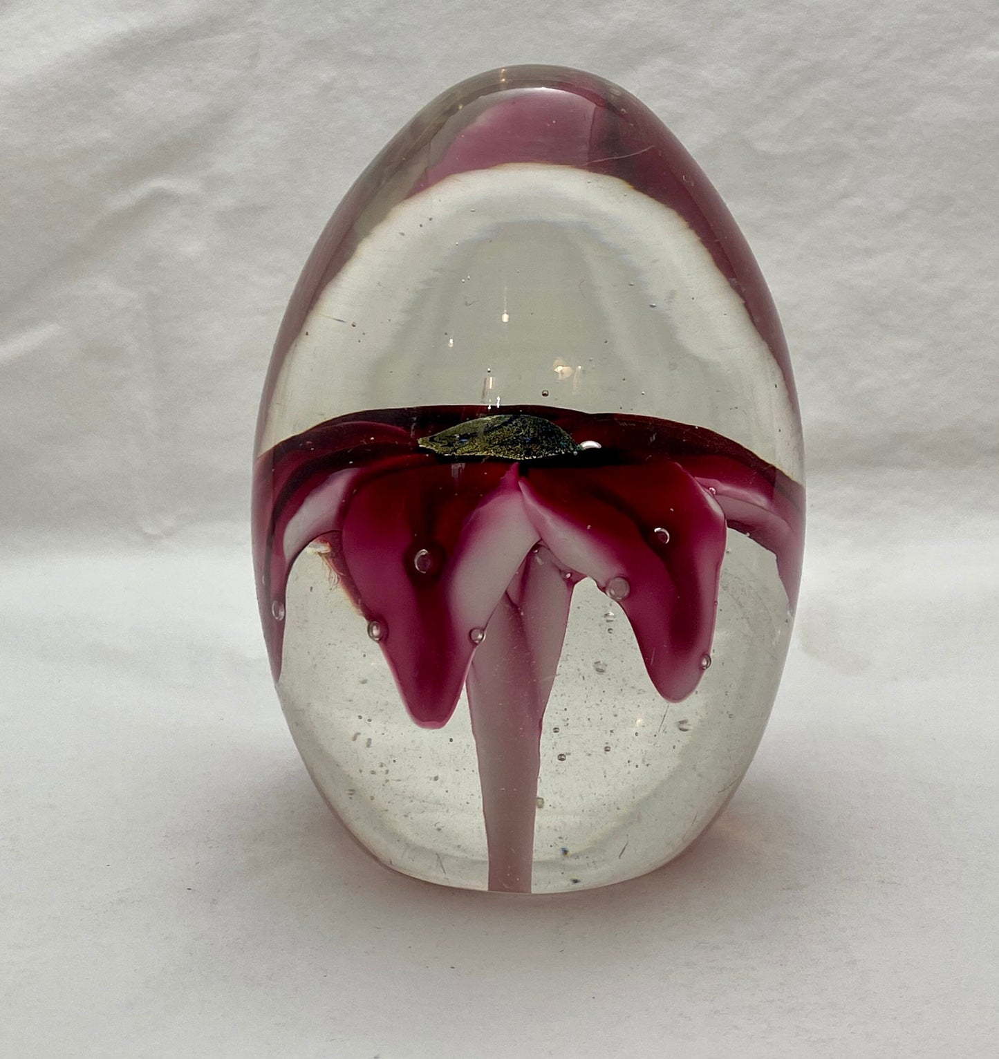 Vintage Glass Flower Paperweight | Home & Office Decor