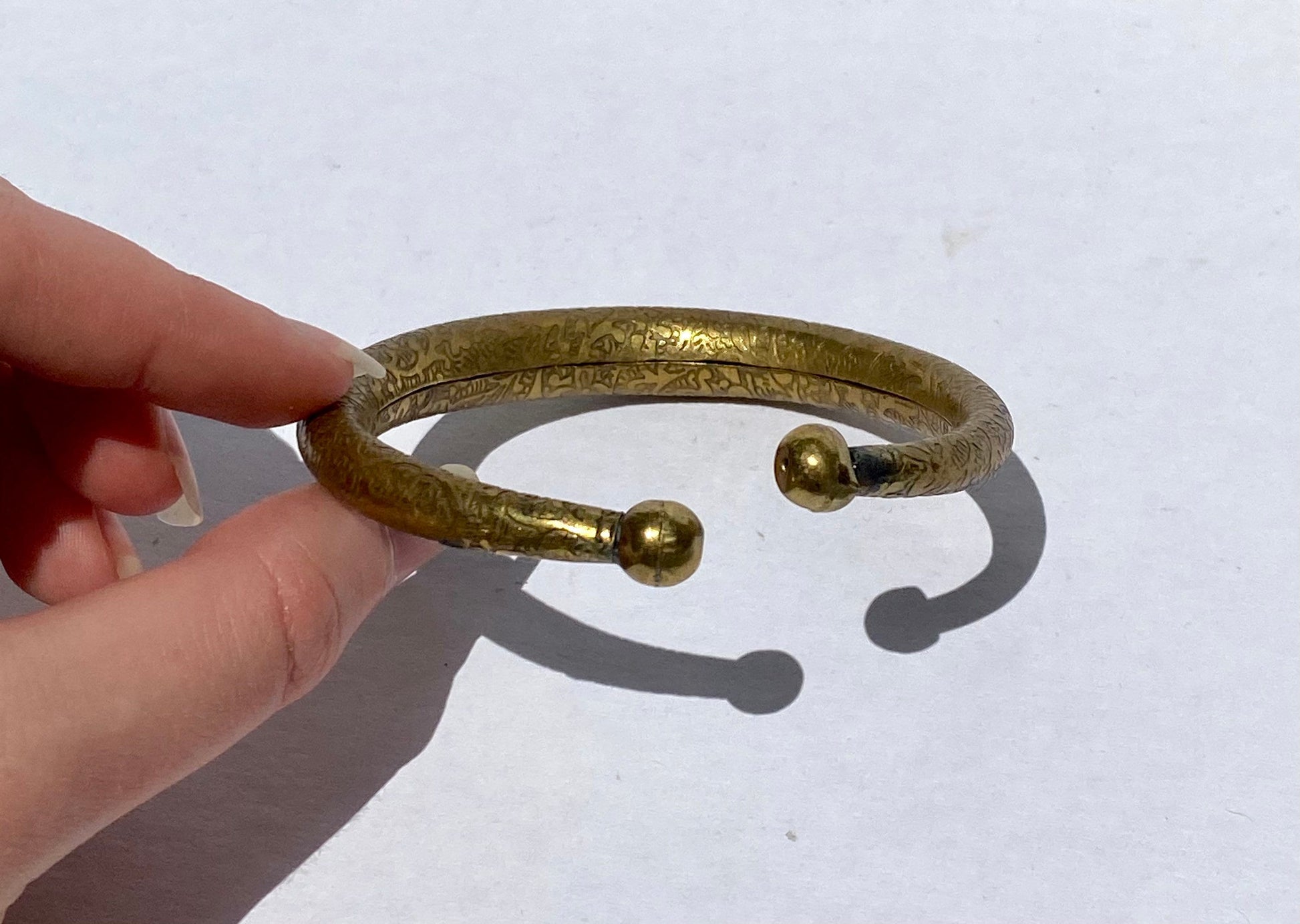 Vintage Elegant Indian Brass Cuff Bracelet