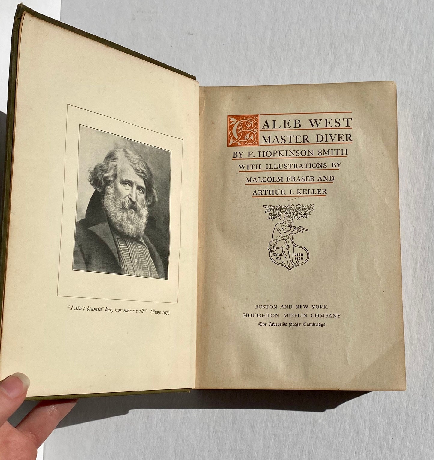 Antique Francis Hopkinson Smith Book 1898, Caleb West Master Diver Novel, Old Diving Story, Vintage Reading