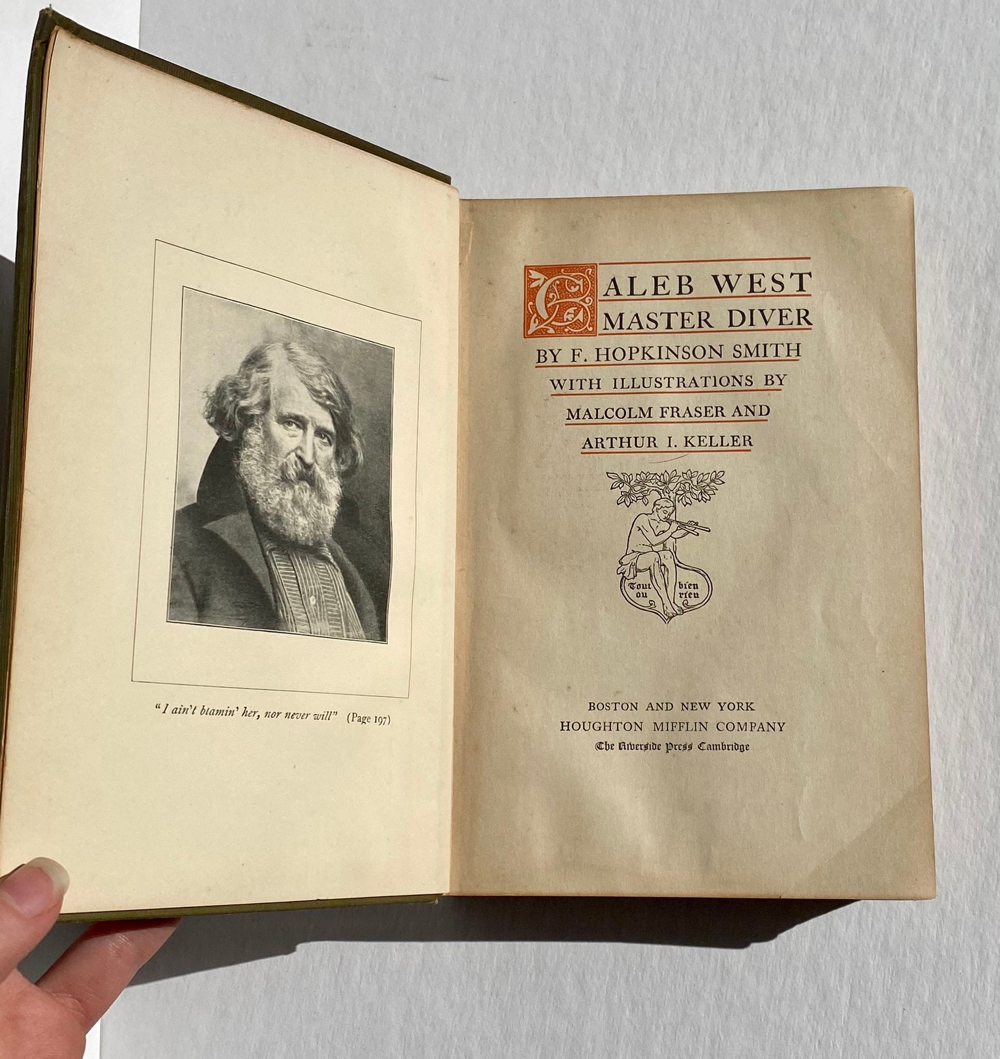 Antique Francis Hopkinson Smith Book 1898, Caleb West Master Diver Novel, Old Diving Story, Vintage Reading