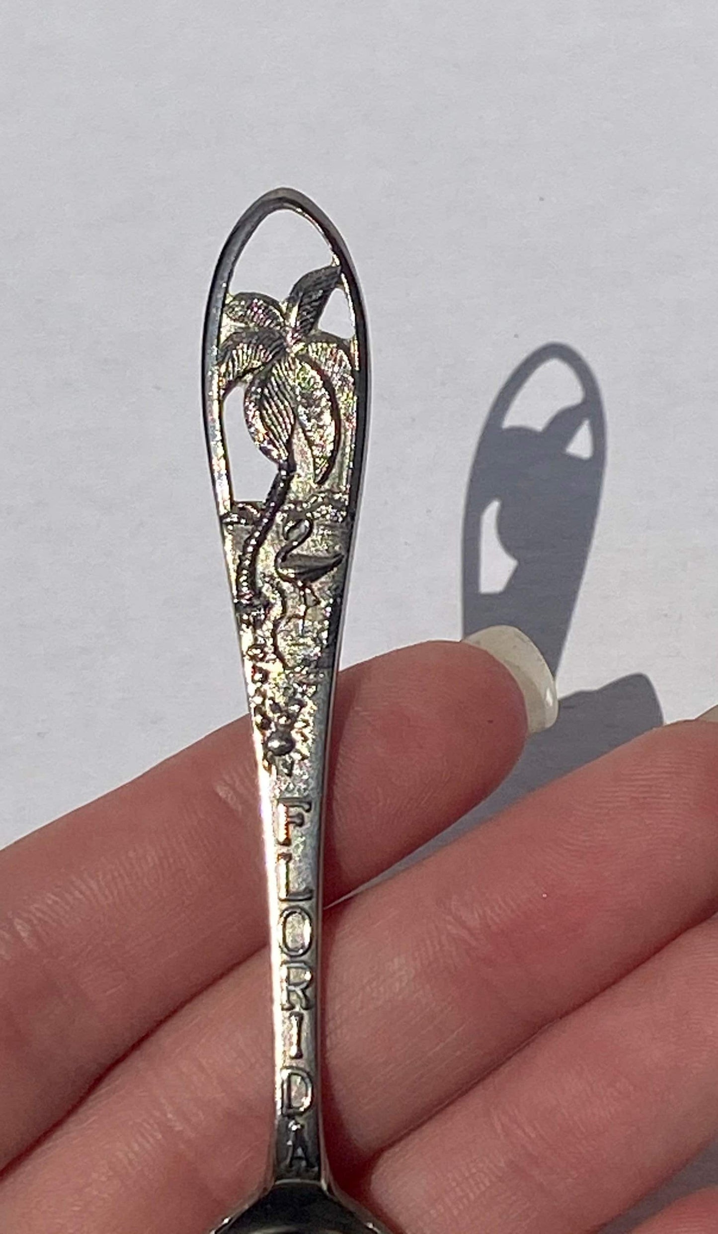 Vintage Sterling Silver Florida Souvenir Spoon Royal Palm tree