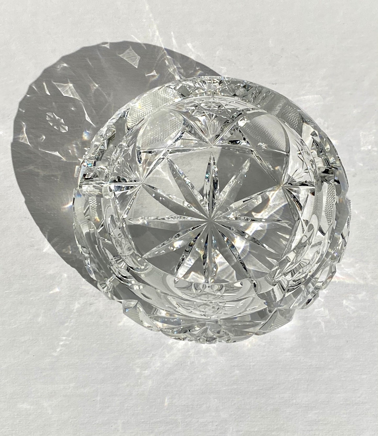 Classic Vintage American Crystal Cut Round Ashtray | Home & Living