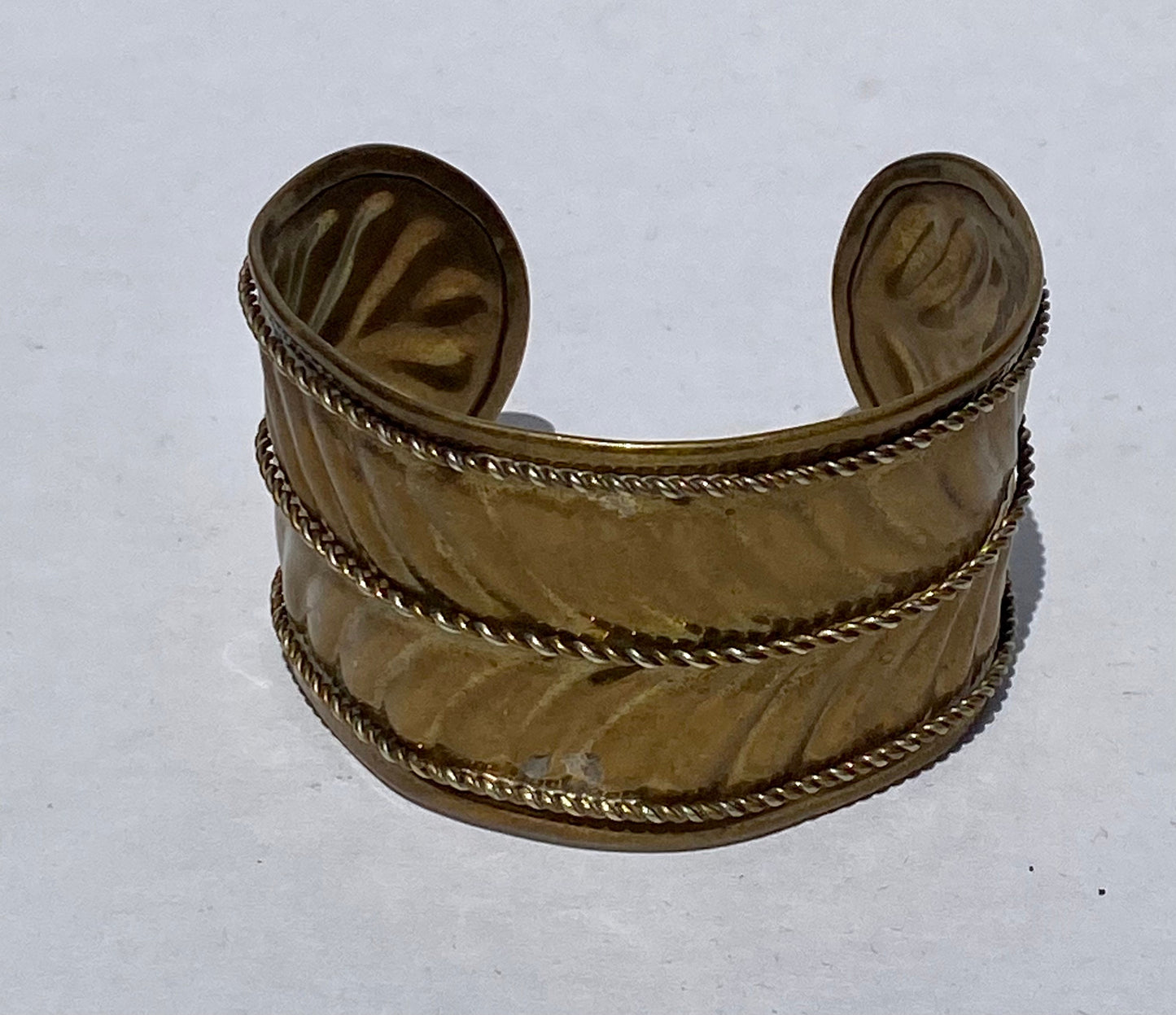 Vintage Indian Brass Woven Cuff Bracelet