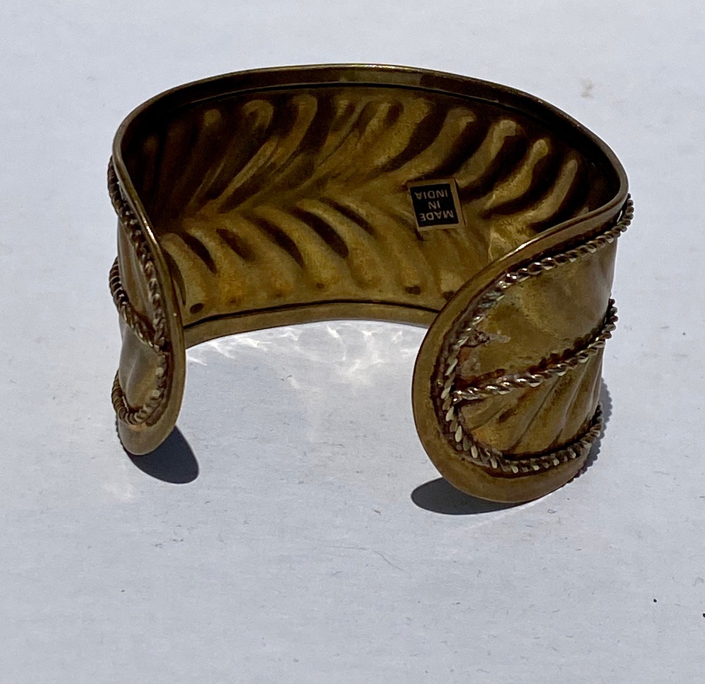 Vintage Indian Brass Woven Cuff Bracelet