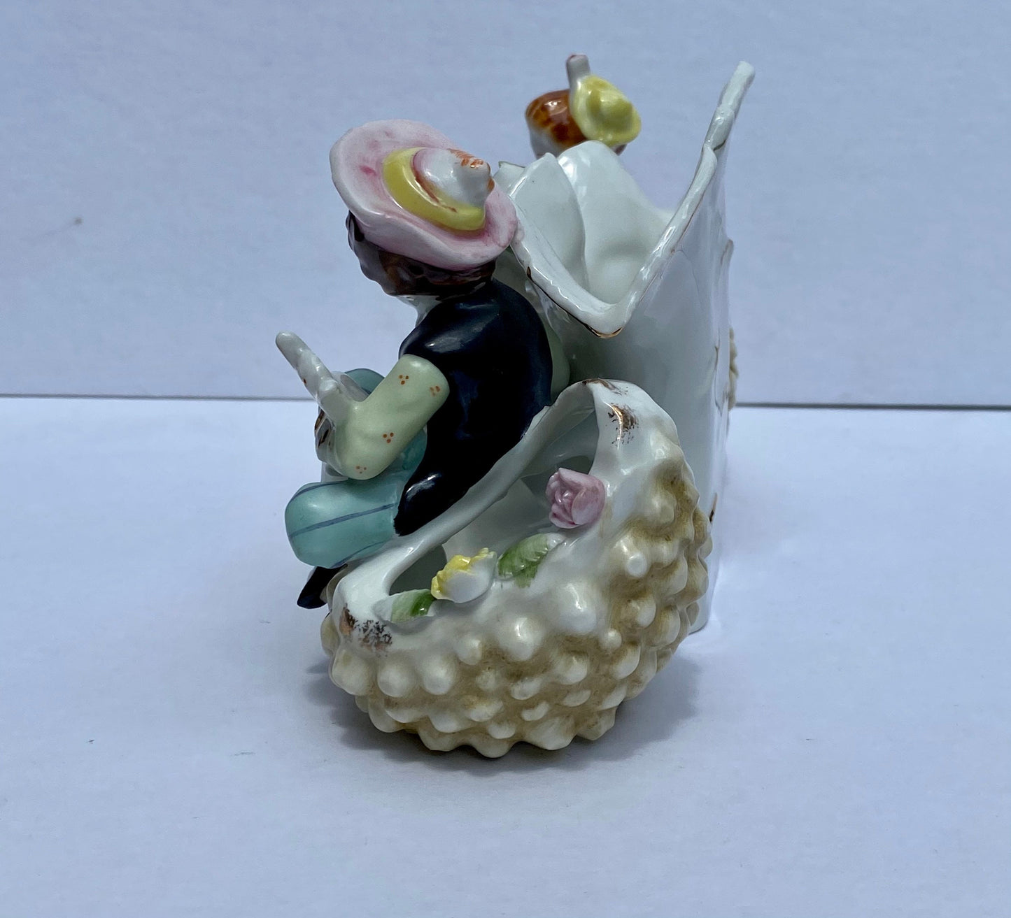 Antique Japanese Porcelain Vase with Boy and Girl